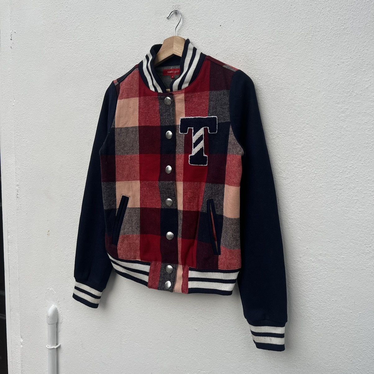 Japanese Brand VINTAGE VARSITY JACKET TOMMY GIRL TARTAN DESIGN Size M / US 6-8 / IT 42-44 - 2 Thumbnail