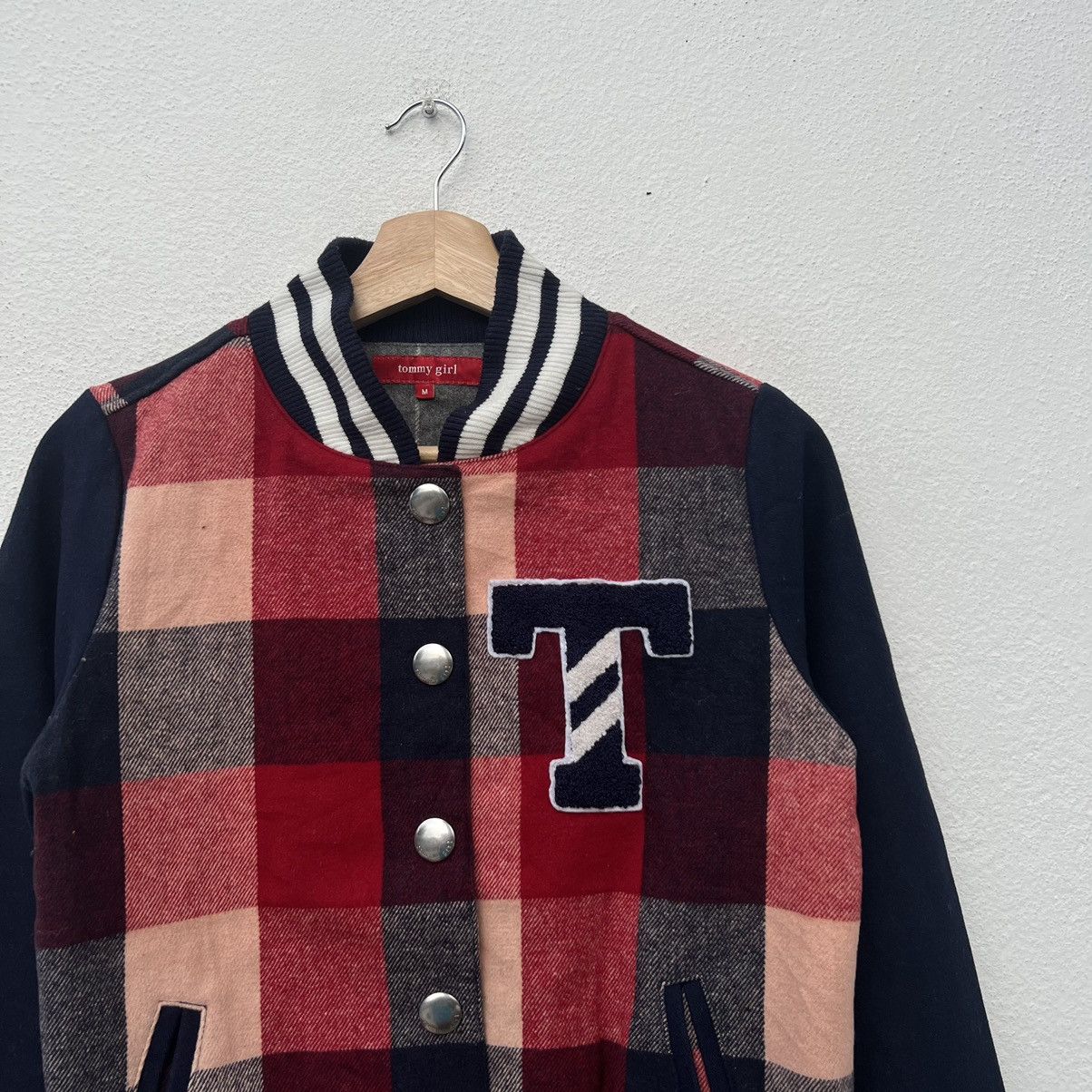 Japanese Brand VINTAGE VARSITY JACKET TOMMY GIRL TARTAN DESIGN Size M / US 6-8 / IT 42-44 - 5 Thumbnail