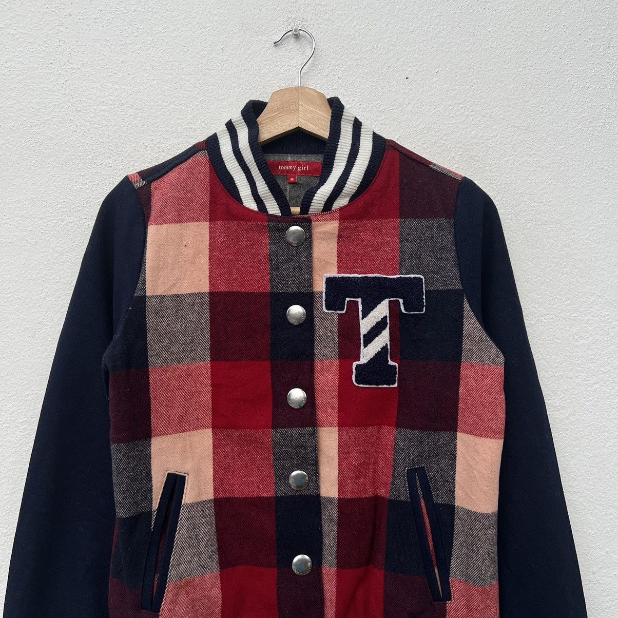 Japanese Brand VINTAGE VARSITY JACKET TOMMY GIRL TARTAN DESIGN Size M / US 6-8 / IT 42-44 - 3 Thumbnail