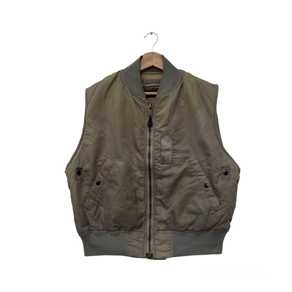 Vintage VINTAGE MA-1 BOMBER VEST HOUSTON INC MILITARY WEAR Size US L / EU 52-54 / 3 - 1 Thumbnail