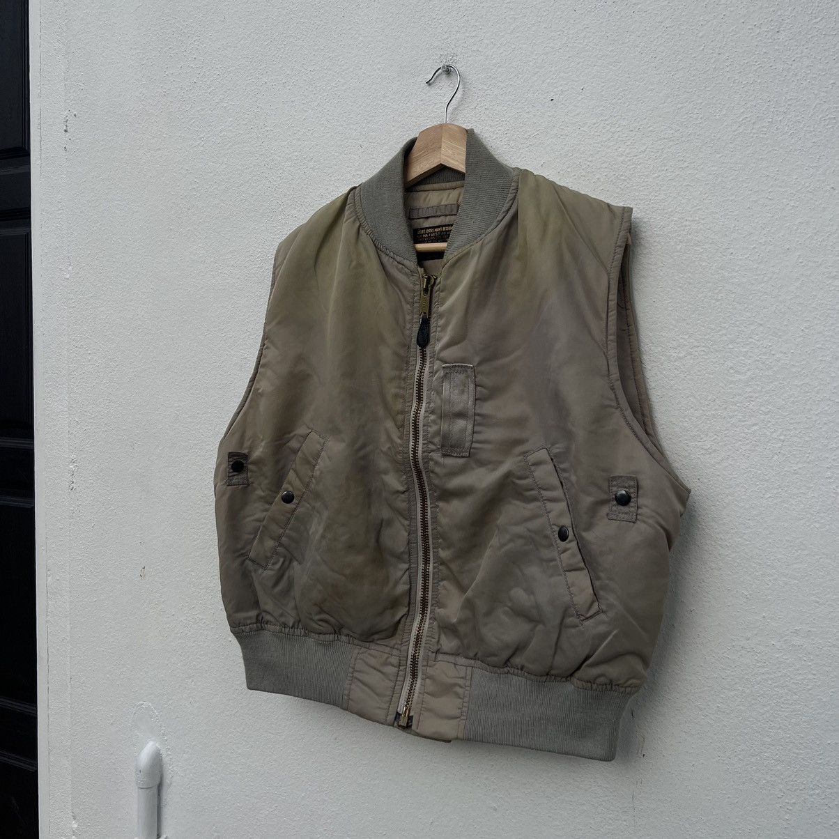 Vintage VINTAGE MA-1 BOMBER VEST HOUSTON INC MILITARY WEAR Size US L / EU 52-54 / 3 - 2 Thumbnail