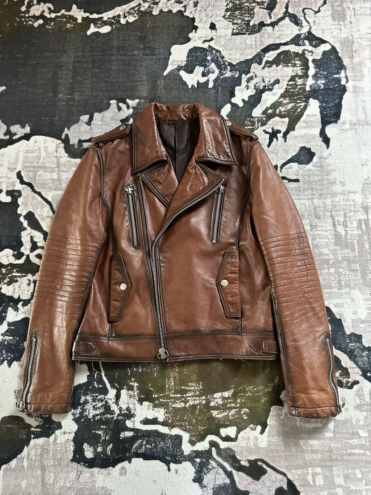 Japanese Brand Archive 206 Homme Biker leather jacket Size US M / EU 48-50 / 2 - 1 Thumbnail