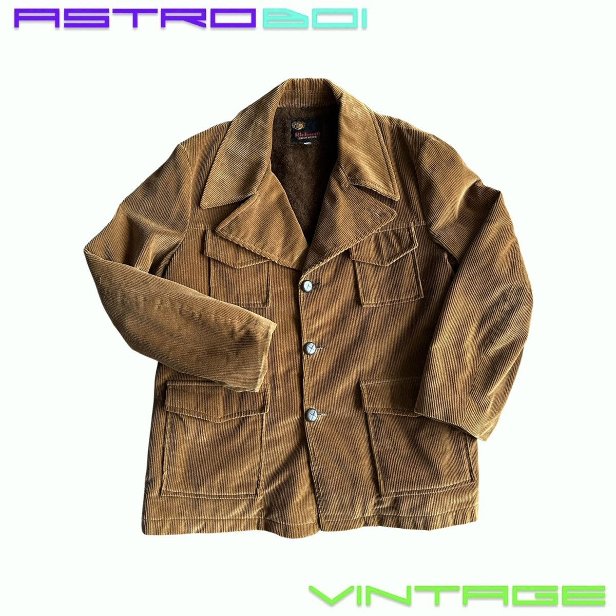 Vintage VINTAGE Towncraft Jacket Mens L Brown Corduroy Western 