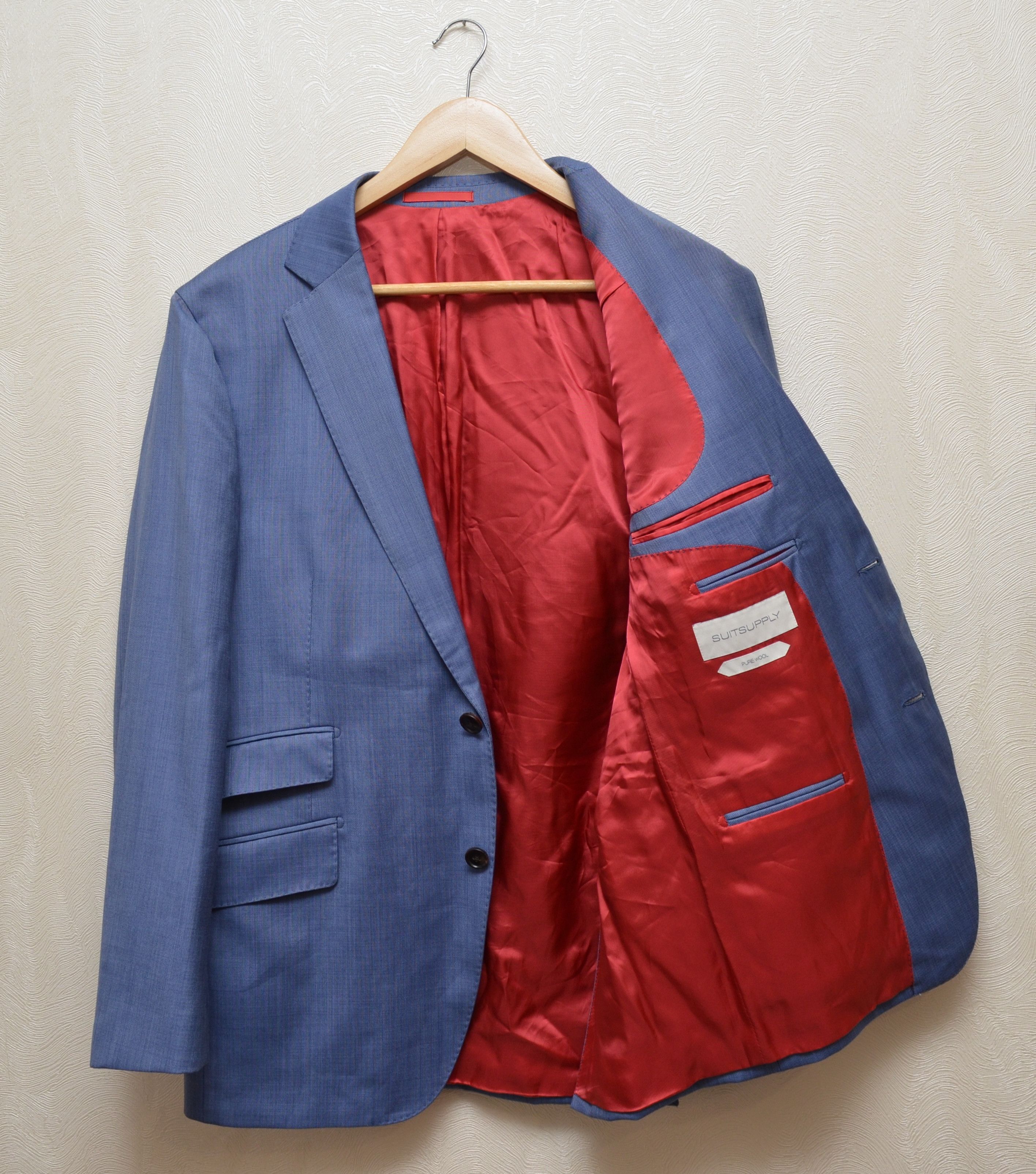 Designer × Suitsupply SUITSUPPLY Blazer Pure Wool Sienna Blue EU50 US40 Size 40S - 8 Thumbnail