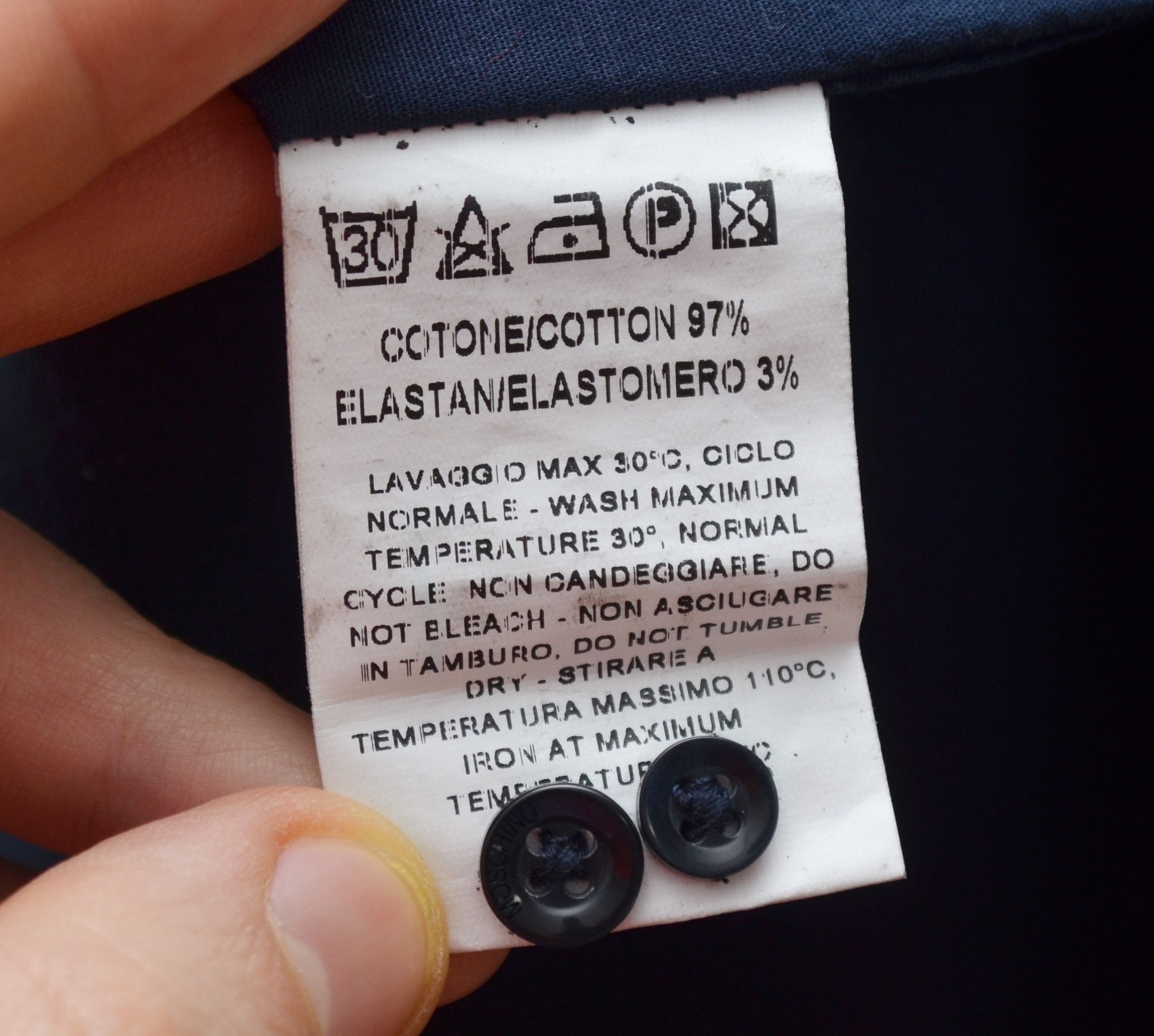 Designer × Moschino Moschino Embrioned Heart Navy Shirt fit S Size US S / EU 44-46 / 1 - 7 Thumbnail
