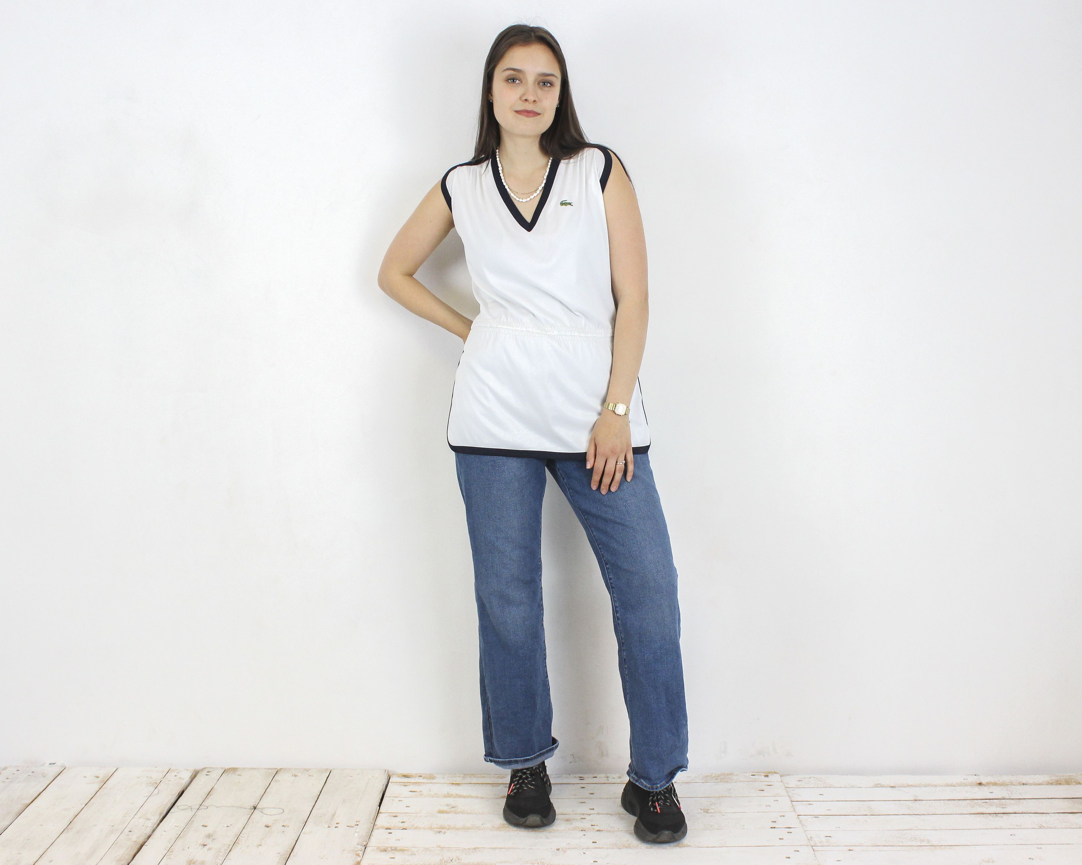 Lacoste × Vintage 80s Tennis Dress skirt M women FR 38 made in France Top Tee Size S / US 4 / IT 40 - 3 Thumbnail