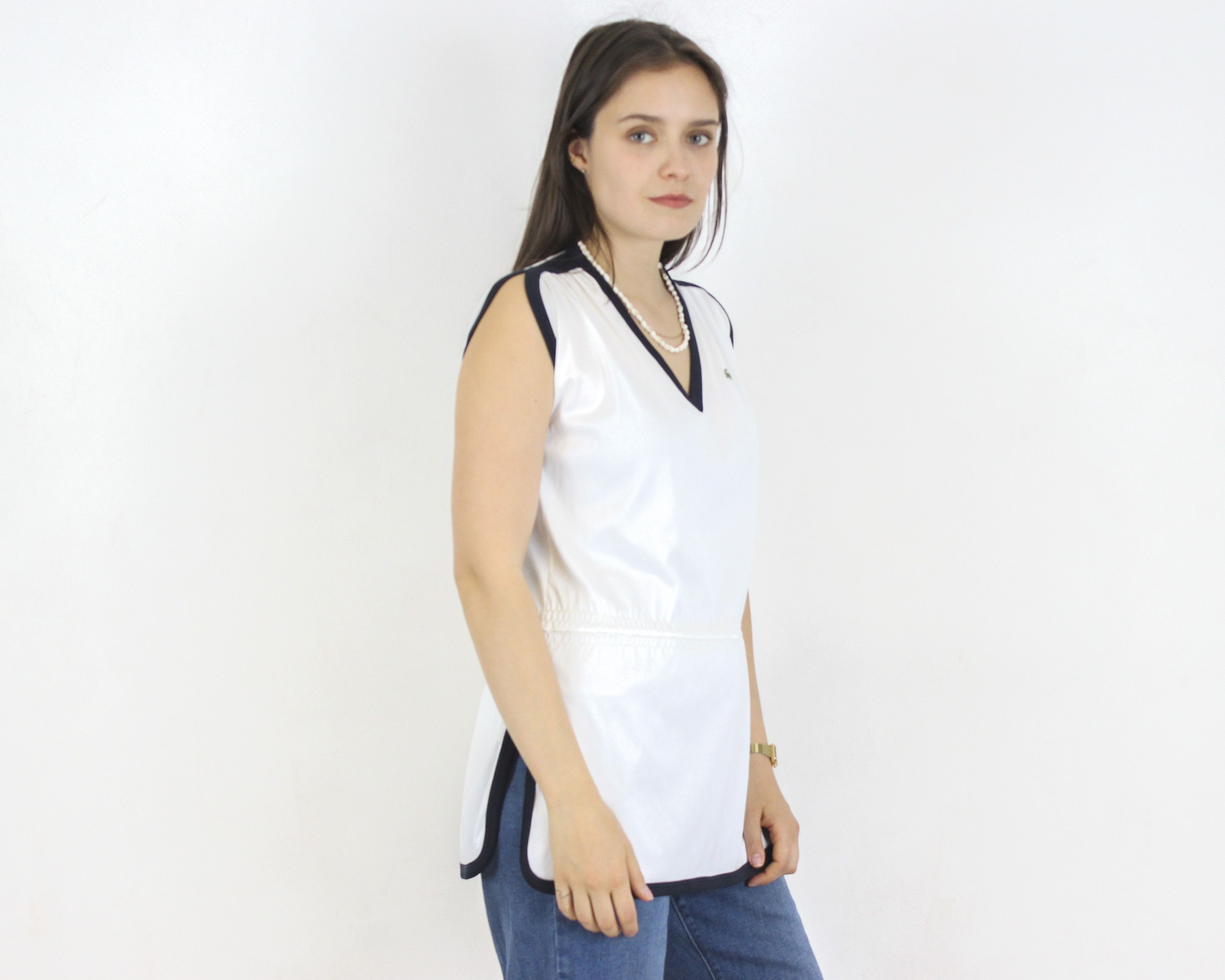 Lacoste × Vintage 80s Tennis Dress skirt M women FR 38 made in France Top Tee Size S / US 4 / IT 40 - 4 Thumbnail