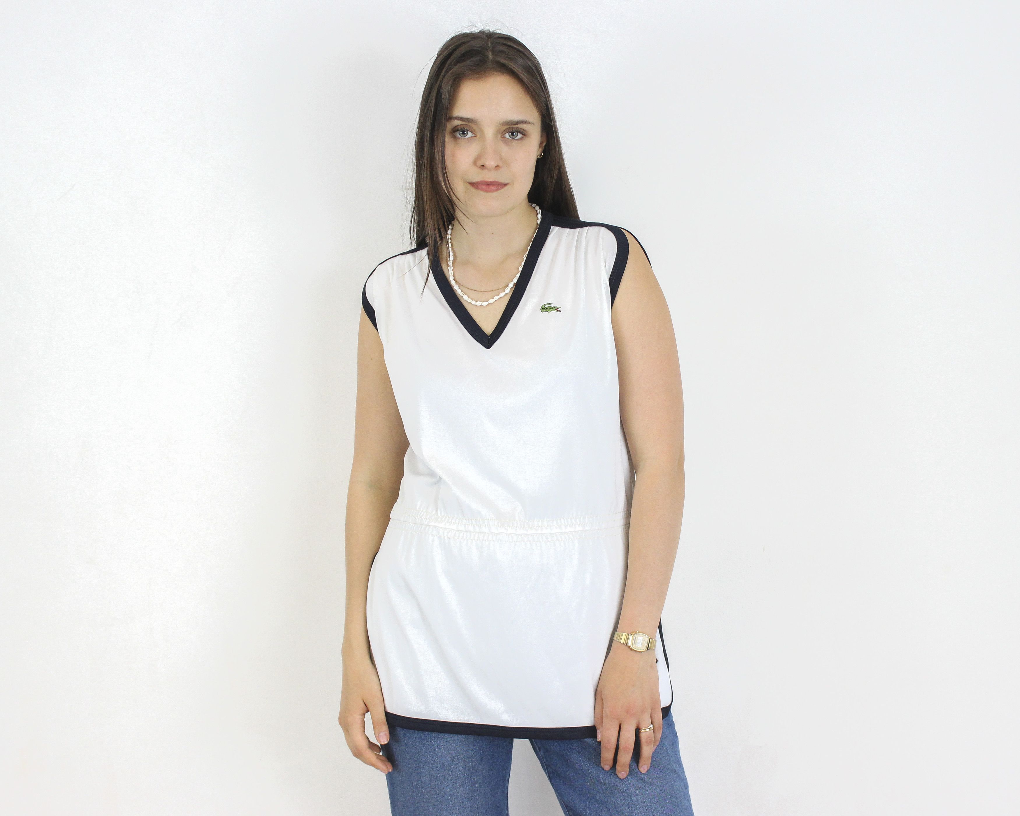 Lacoste × Vintage 80s Tennis Dress skirt M women FR 38 made in France Top Tee Size S / US 4 / IT 40 - 1 Thumbnail
