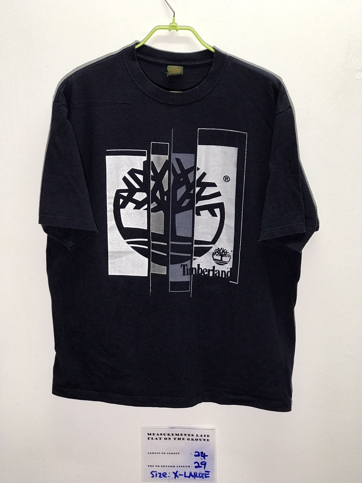 image of 90's Timberland T Shirt Big Logo Spell Out Made In Usa, Men's (Size XL)