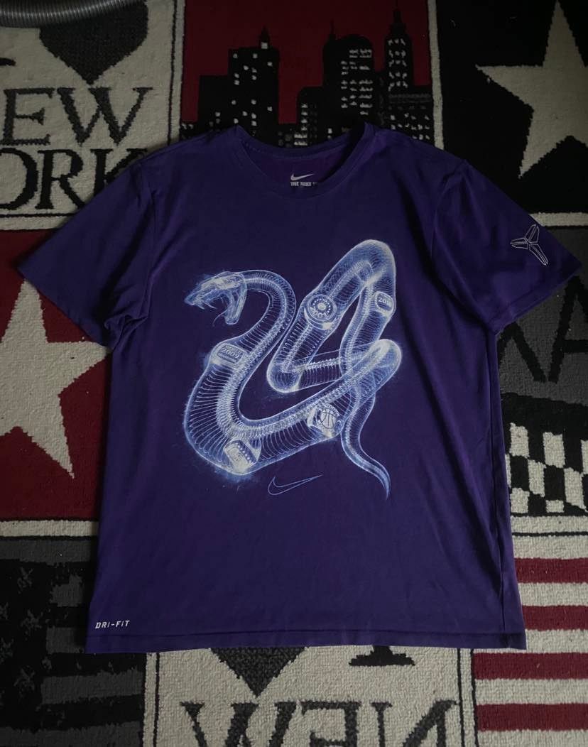 Image of Archival Clothing x Kobe Mentality Nike Kobe Black Mamba X-Ray Snake 5 Champ Rings T Shirt in Purpl