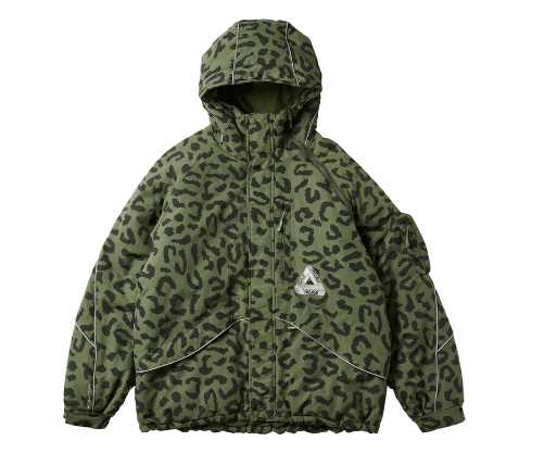 Pre-owned Palace M-tech Hooded Jacket Olive Cheetah