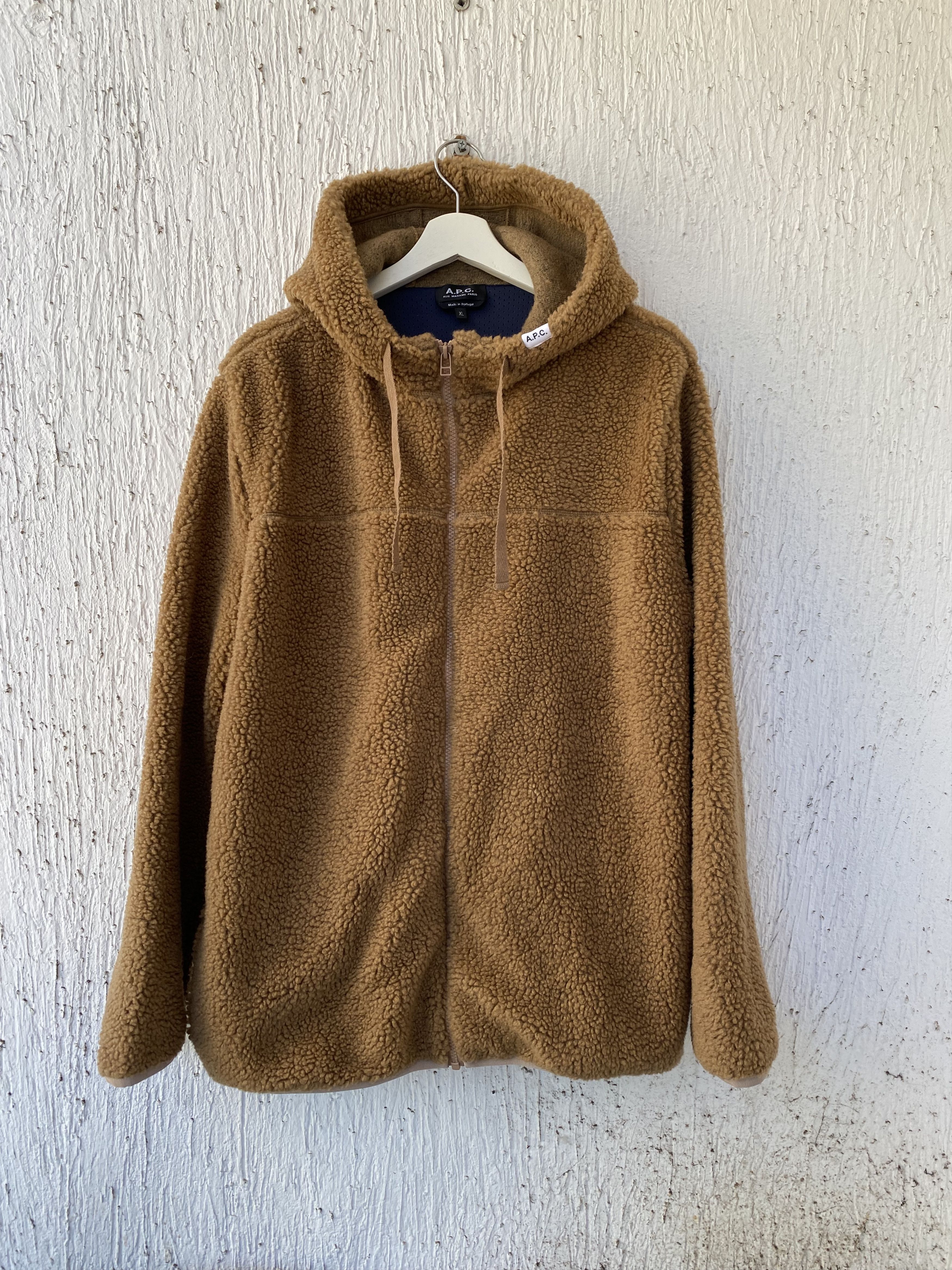 image of A P C Camel 'rohan' Fleece Hoody, Men's (Size XL)