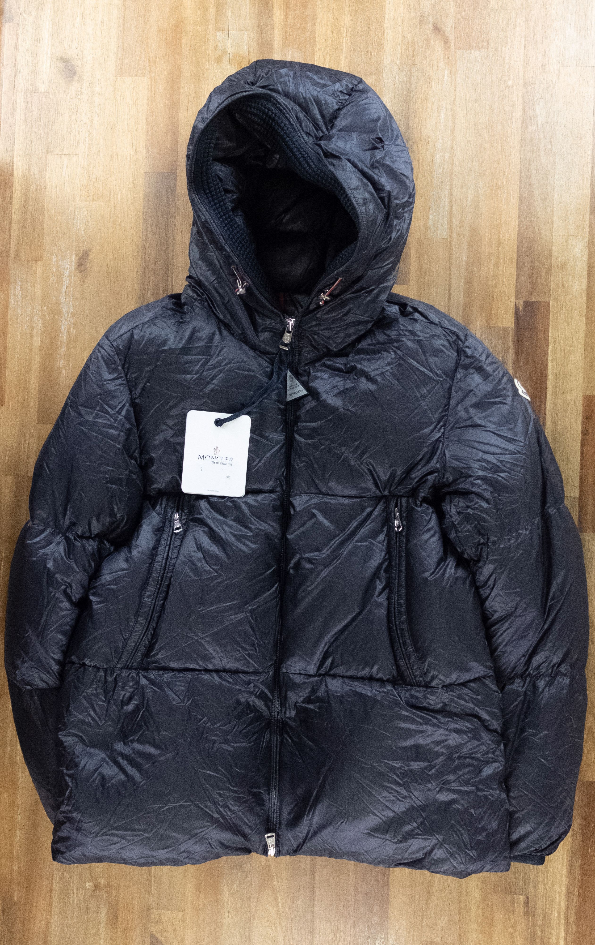 Image of Moncler Gleb Navy Blue Quilted Hooded Down Jacket - / 5, Men's (Size 2XL)