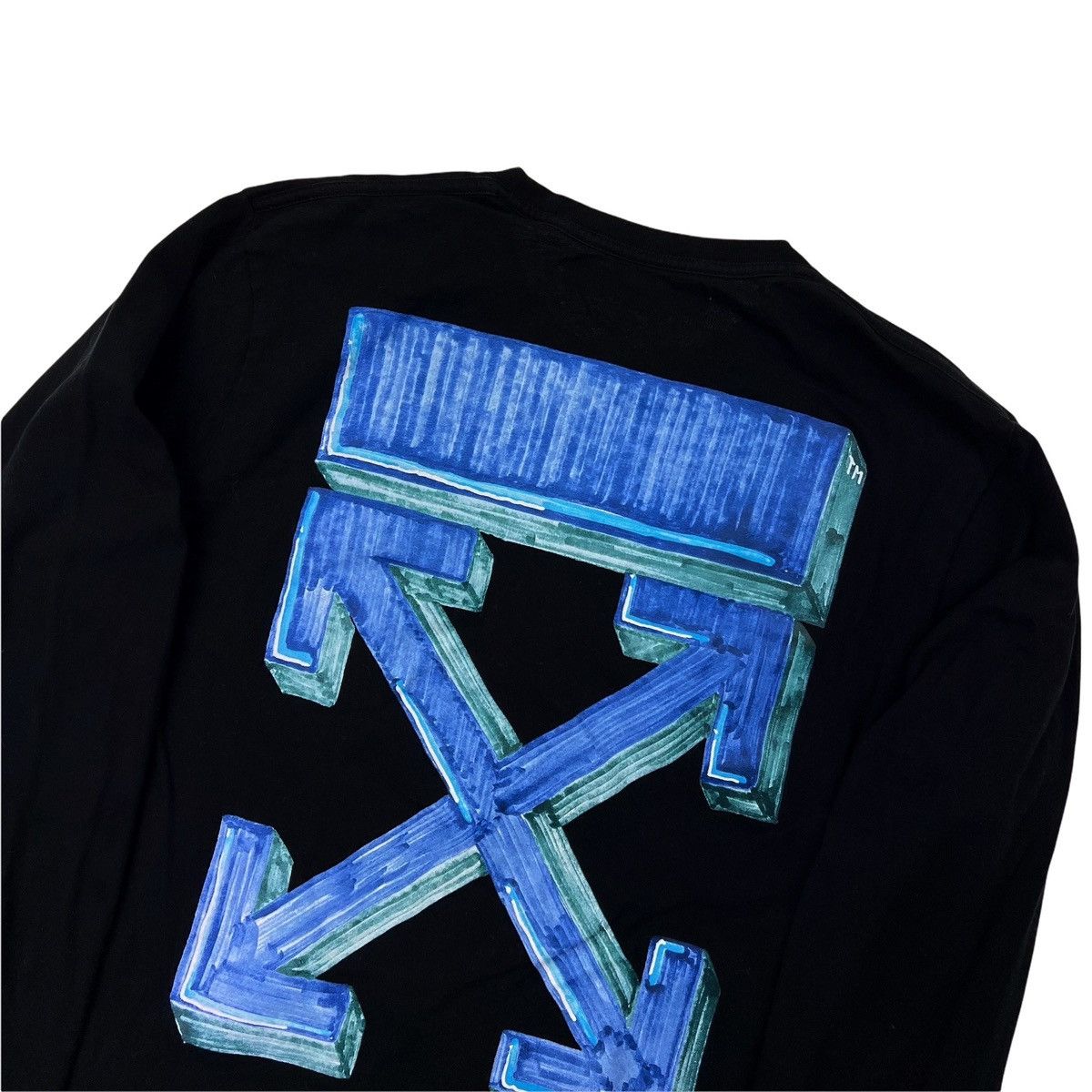 image of Off White Off-White Marker Arrows Long Sleeve T Shirt in Black, Men's (Size Medium)