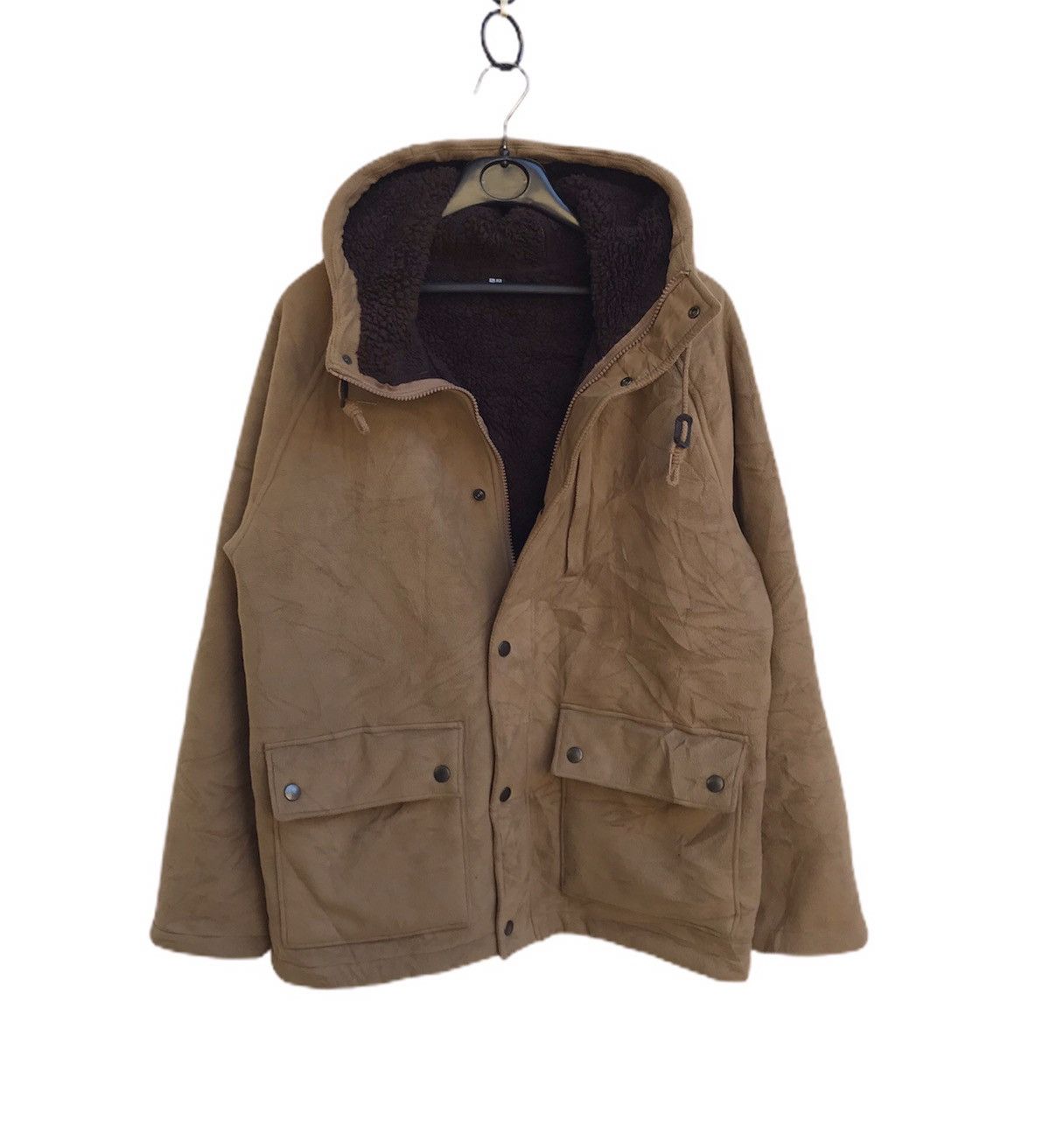 Japanese Brand × Uniqlo Uniqlo Big Pocket Jacket Fleece Sherpa Inside With Hoodies Size US M / EU 48-50 / 2 - 3 Thumbnail