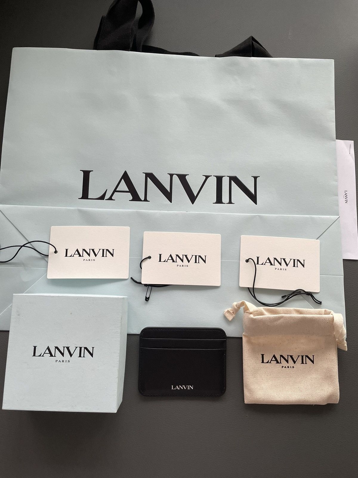 Lanvin RARE Runway Brand NEW Iconic Lanvin Logo Leather Cardholder Size ONE SIZE - 9 Thumbnail