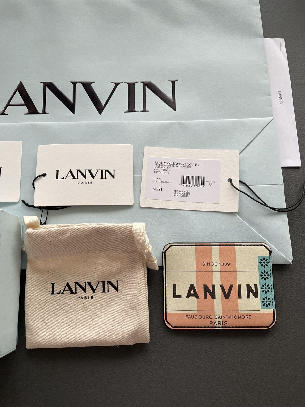 Lanvin RARE Runway Brand NEW Iconic Lanvin Logo Leather Cardholder Size ONE SIZE - 6 Thumbnail