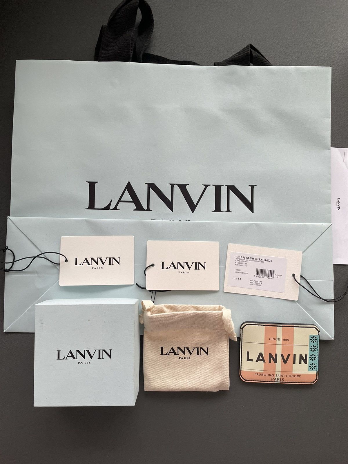 Lanvin RARE Runway Brand NEW Iconic Lanvin Logo Leather Cardholder Size ONE SIZE - 5 Thumbnail