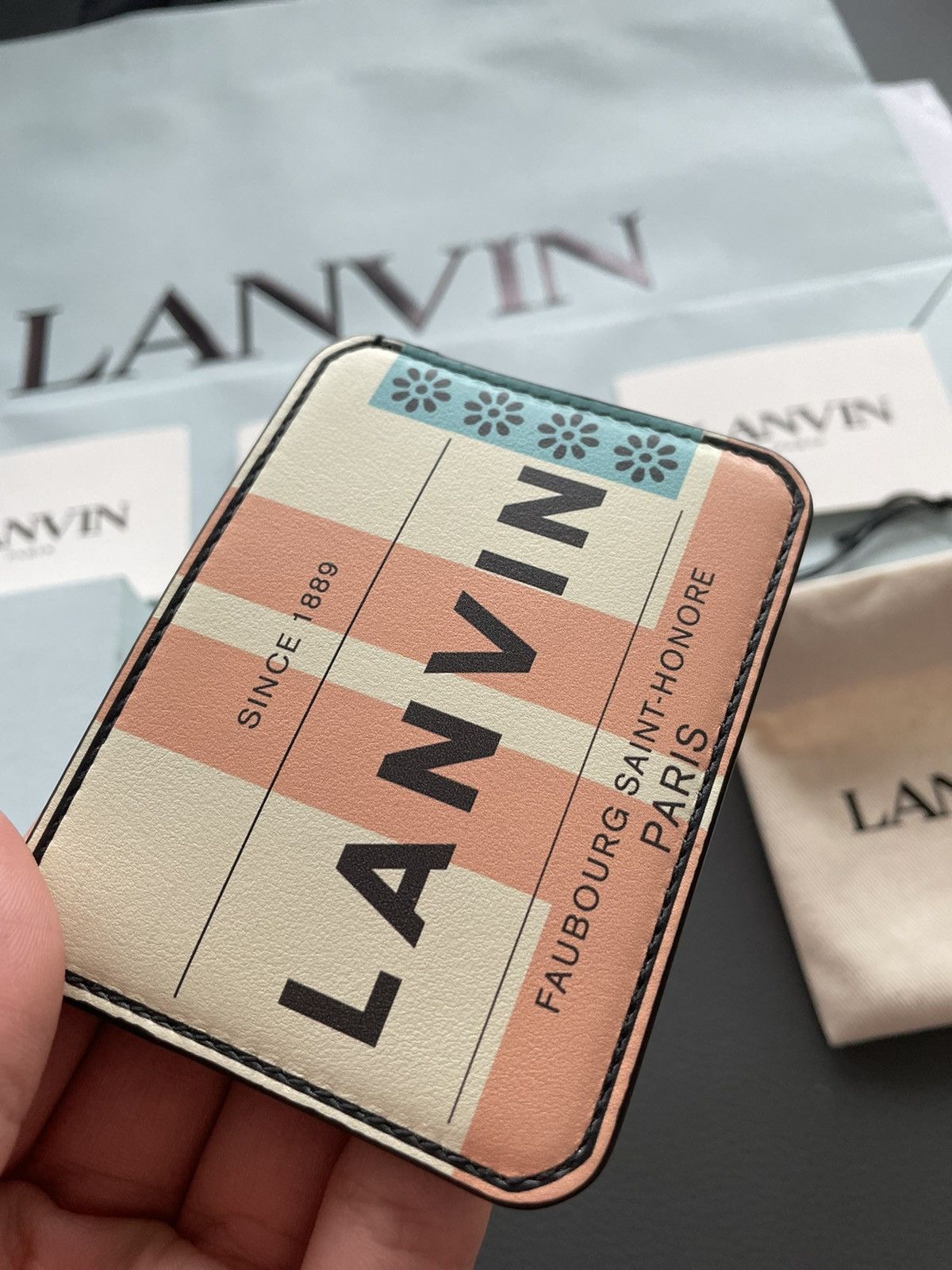 Lanvin RARE Runway Brand NEW Iconic Lanvin Logo Leather Cardholder Size ONE SIZE - 2 Thumbnail