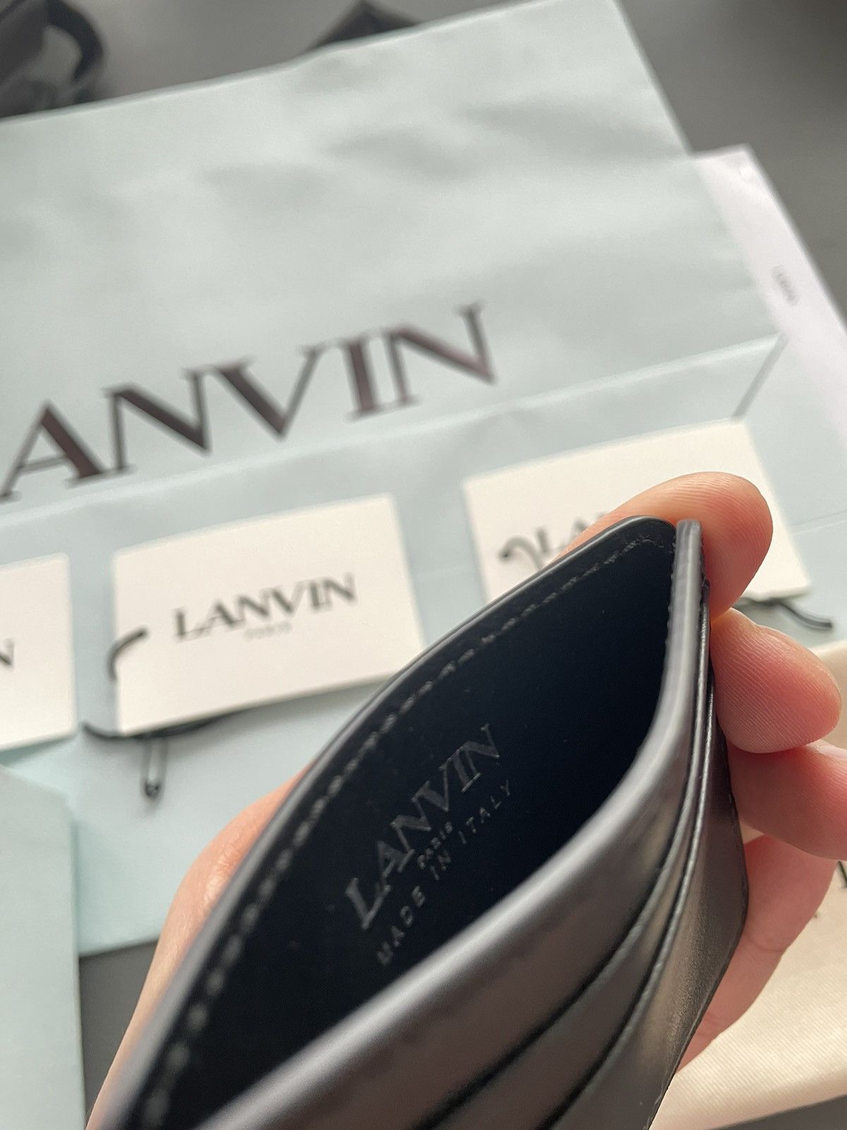 Lanvin RARE Runway Brand NEW Iconic Lanvin Logo Leather Cardholder Size ONE SIZE - 4 Thumbnail