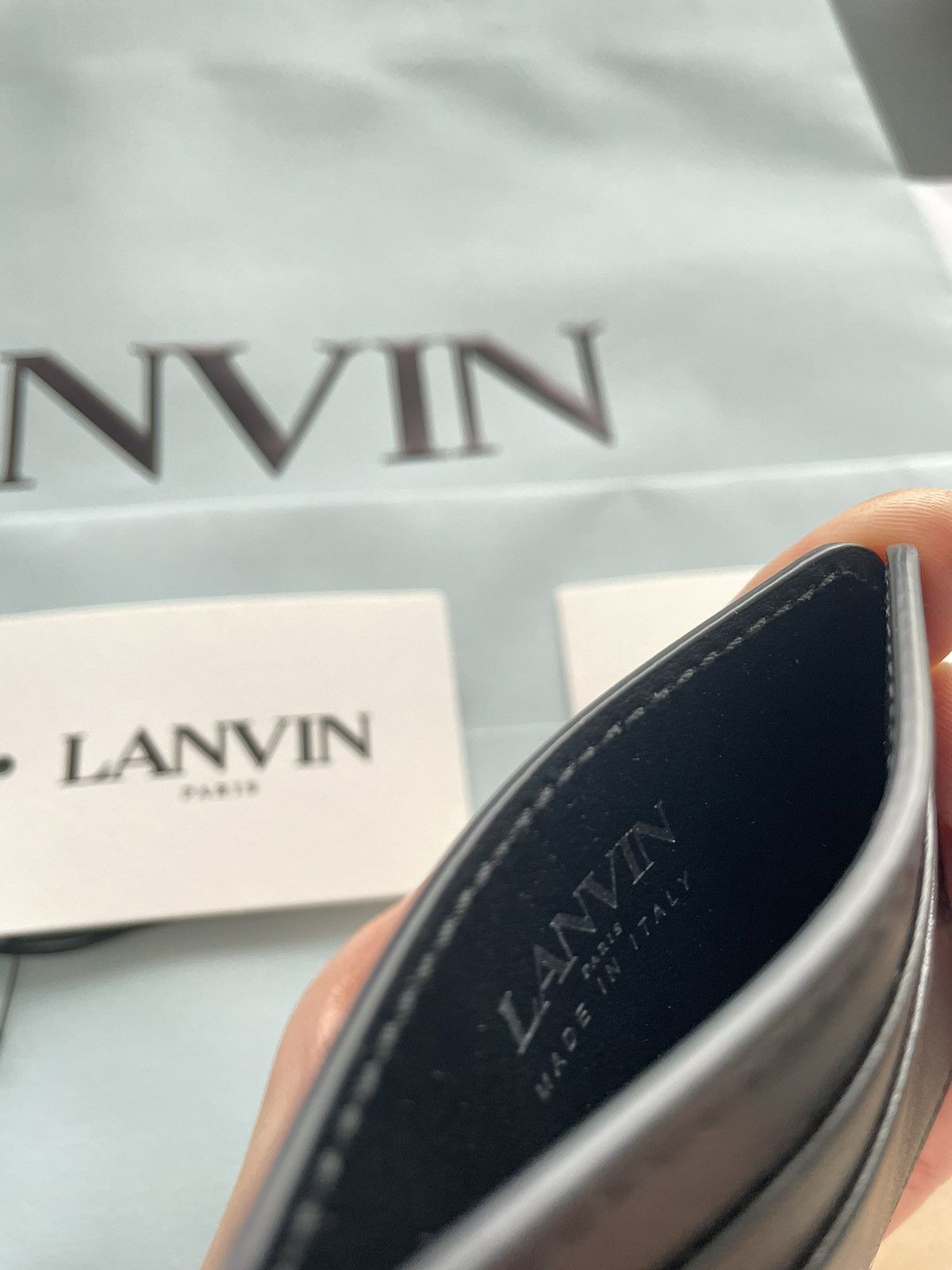Lanvin RARE Runway Brand NEW Iconic Lanvin Logo Leather Cardholder Size ONE SIZE - 10 Thumbnail