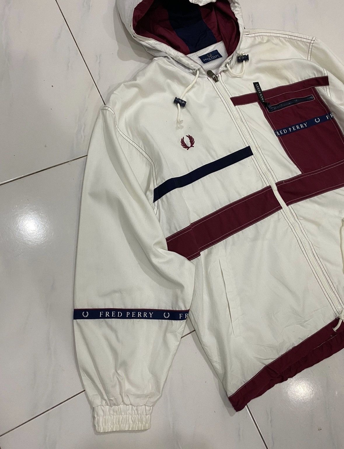 Fred Perry RARE VTG Fred Perry Tape Windbreaker Jacket Size US L / EU 52-54 / 3 - 3 Thumbnail