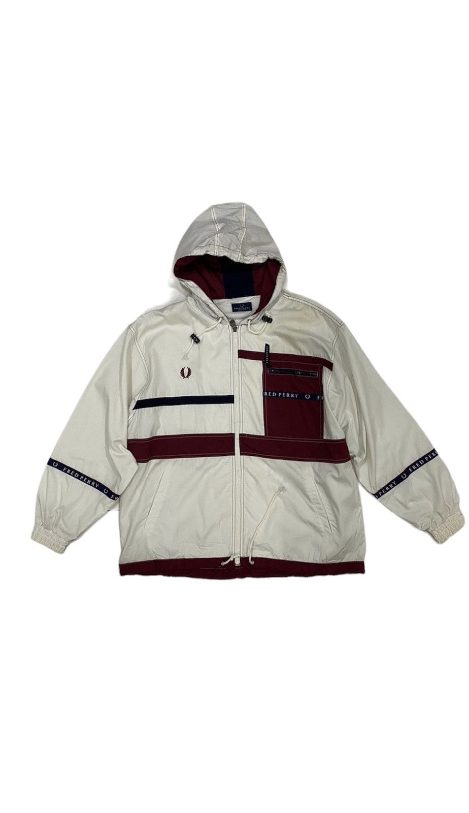 RARE VTG Fred Perry Tape Windbreaker Jacket