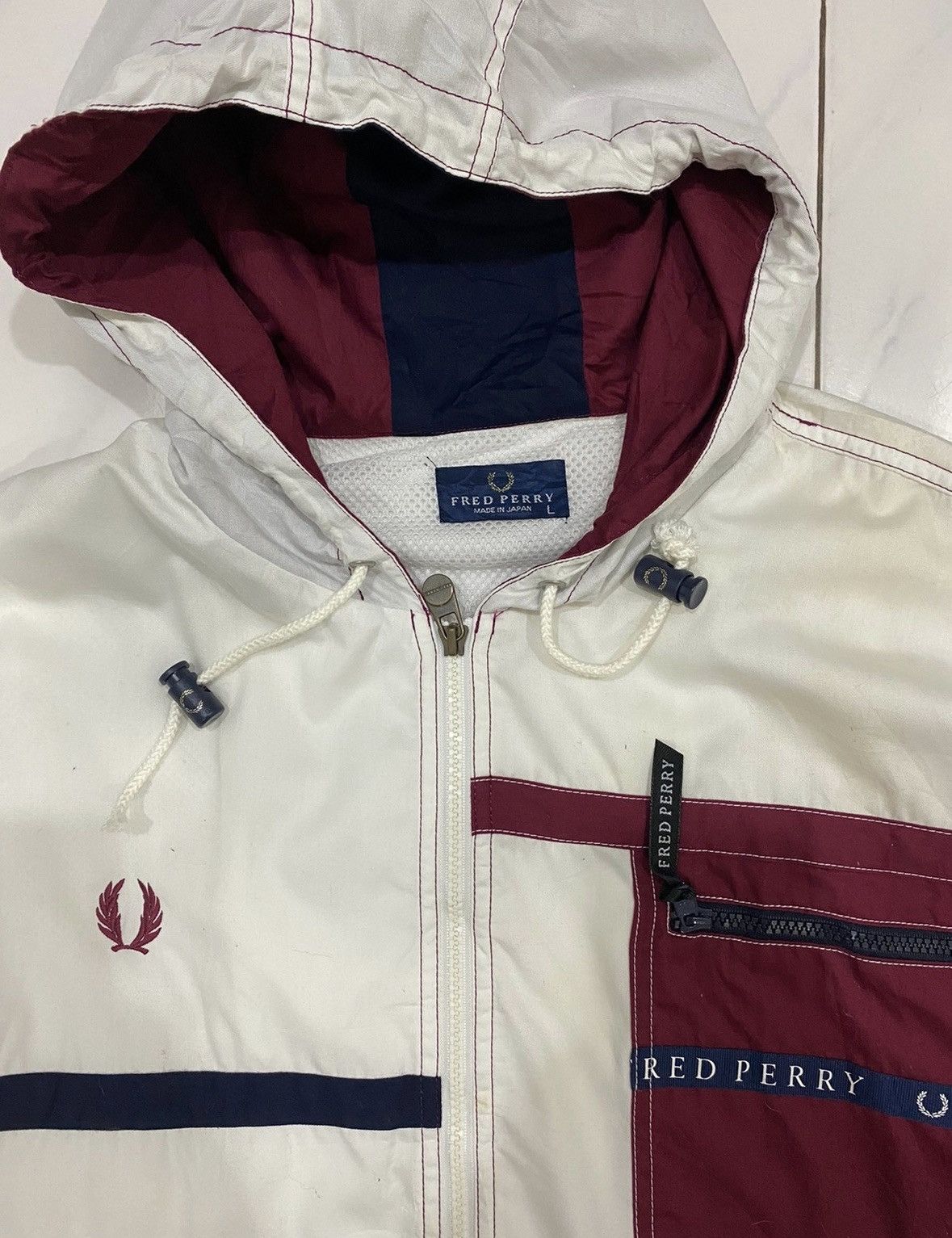 Fred Perry RARE VTG Fred Perry Tape Windbreaker Jacket Size US L / EU 52-54 / 3 - 5 Thumbnail