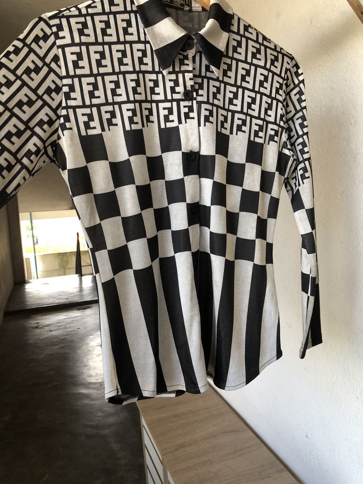 Vintage Fendi Zucca Monogram Polo Shirt