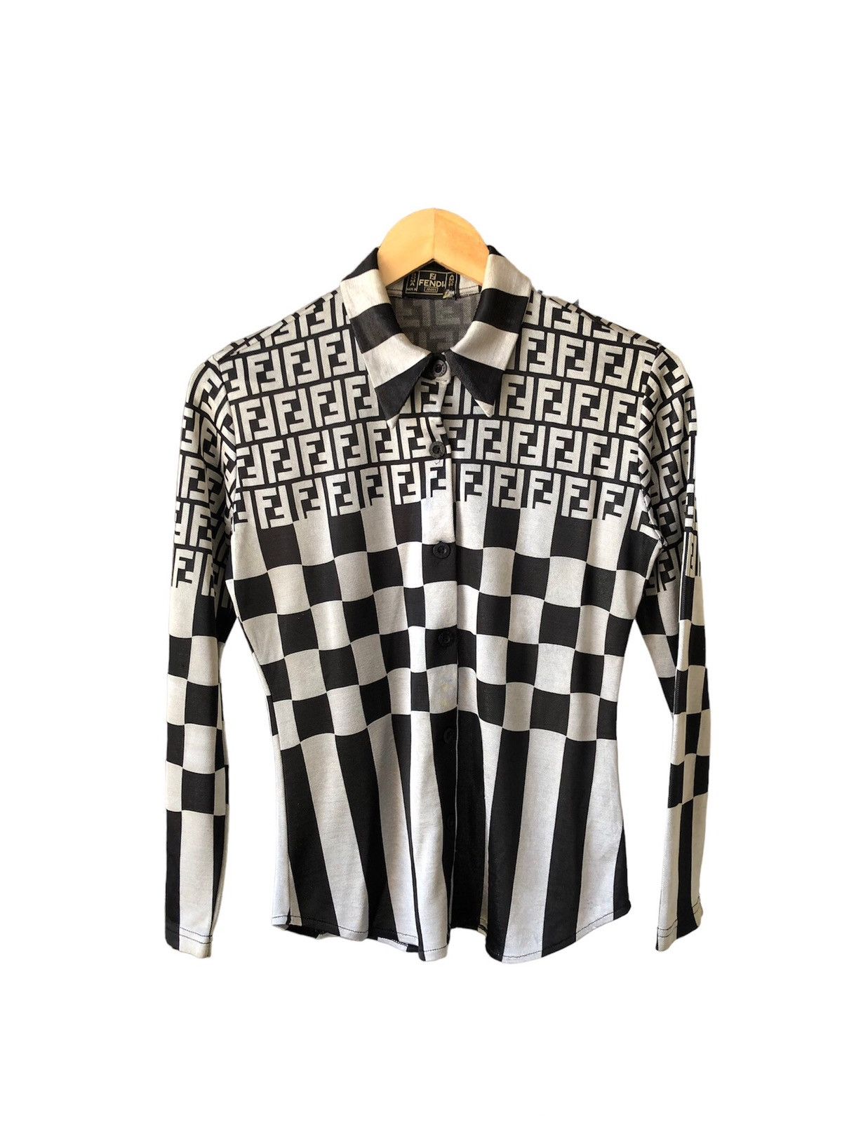 Vintage Fendi Zucca Monogram Polo Shirt