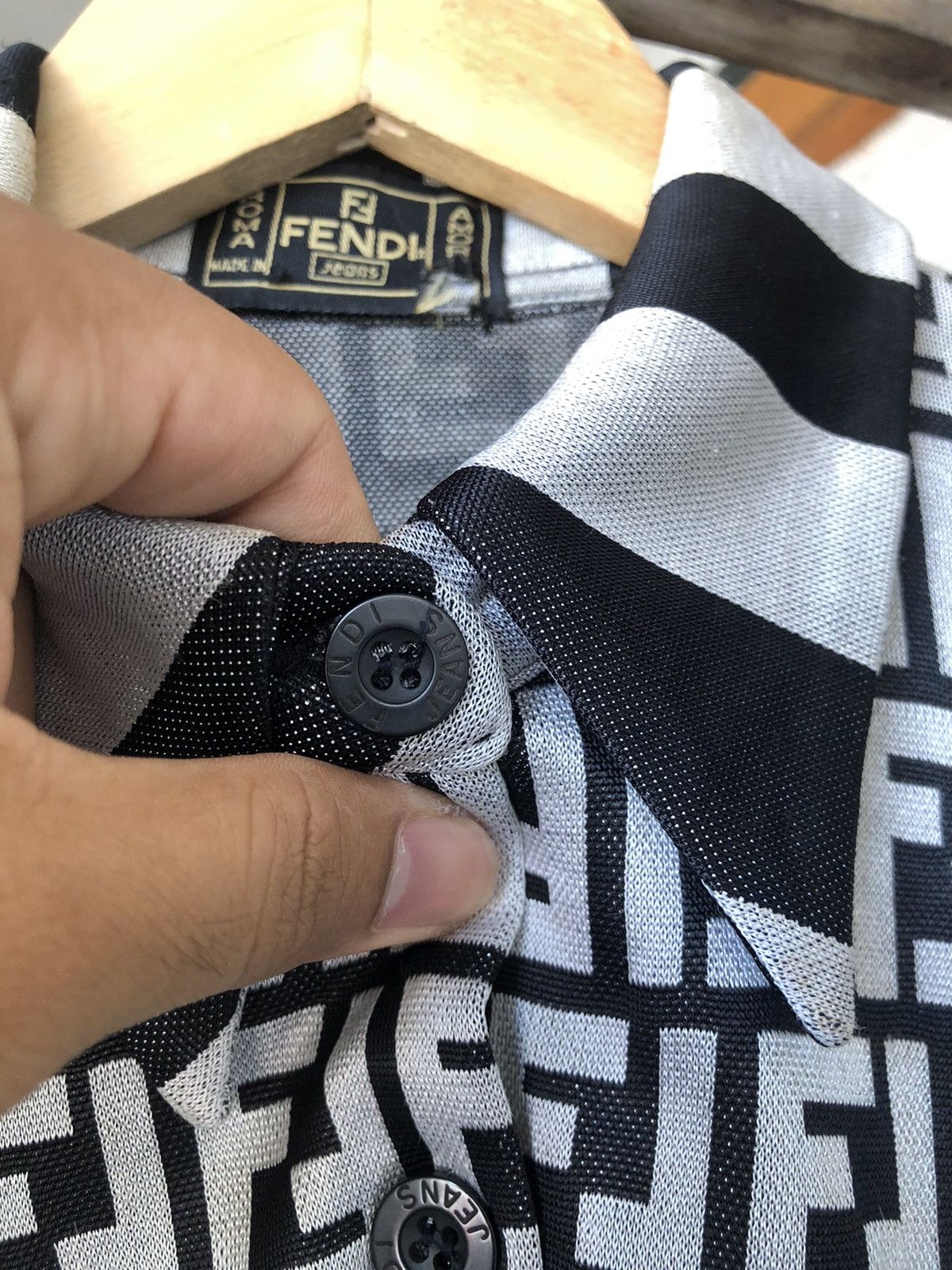 Vintage Fendi Zucca Monogram Polo Shirt