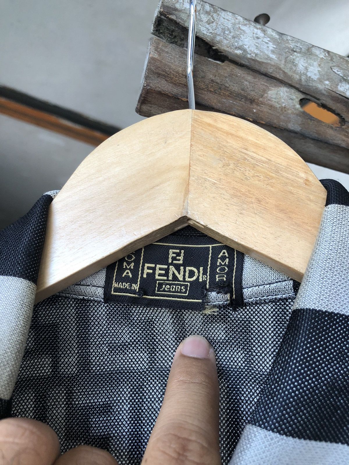 Vintage Fendi Zucca Monogram Polo Shirt