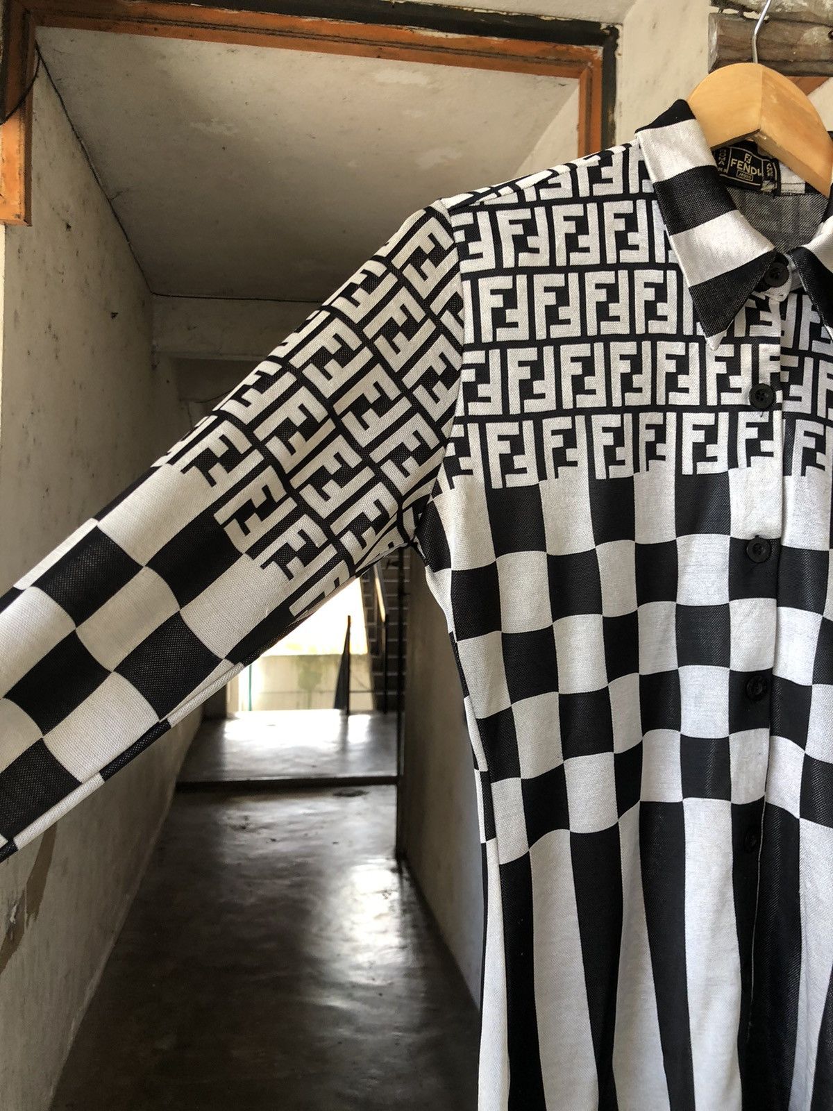 Vintage Fendi Zucca Monogram Polo Shirt