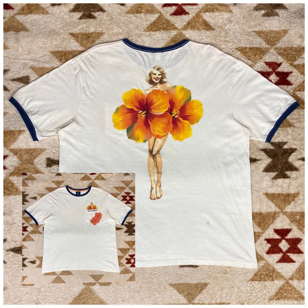 Tommy Hilfiger × Vintage Vintage Tommy Hilfiger Marilyn Monroe Flower Shirt Size US L / EU 52-54 / 3 - 1 Thumbnail