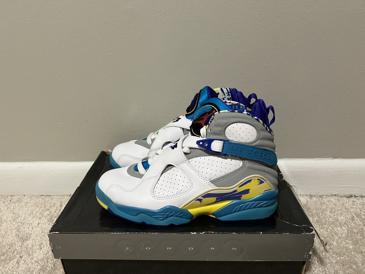 image of Jordan Nike 100% Authentic 07 Nike Air Jordan 8 Retro White Aqua Size /6 Shoes, Men's