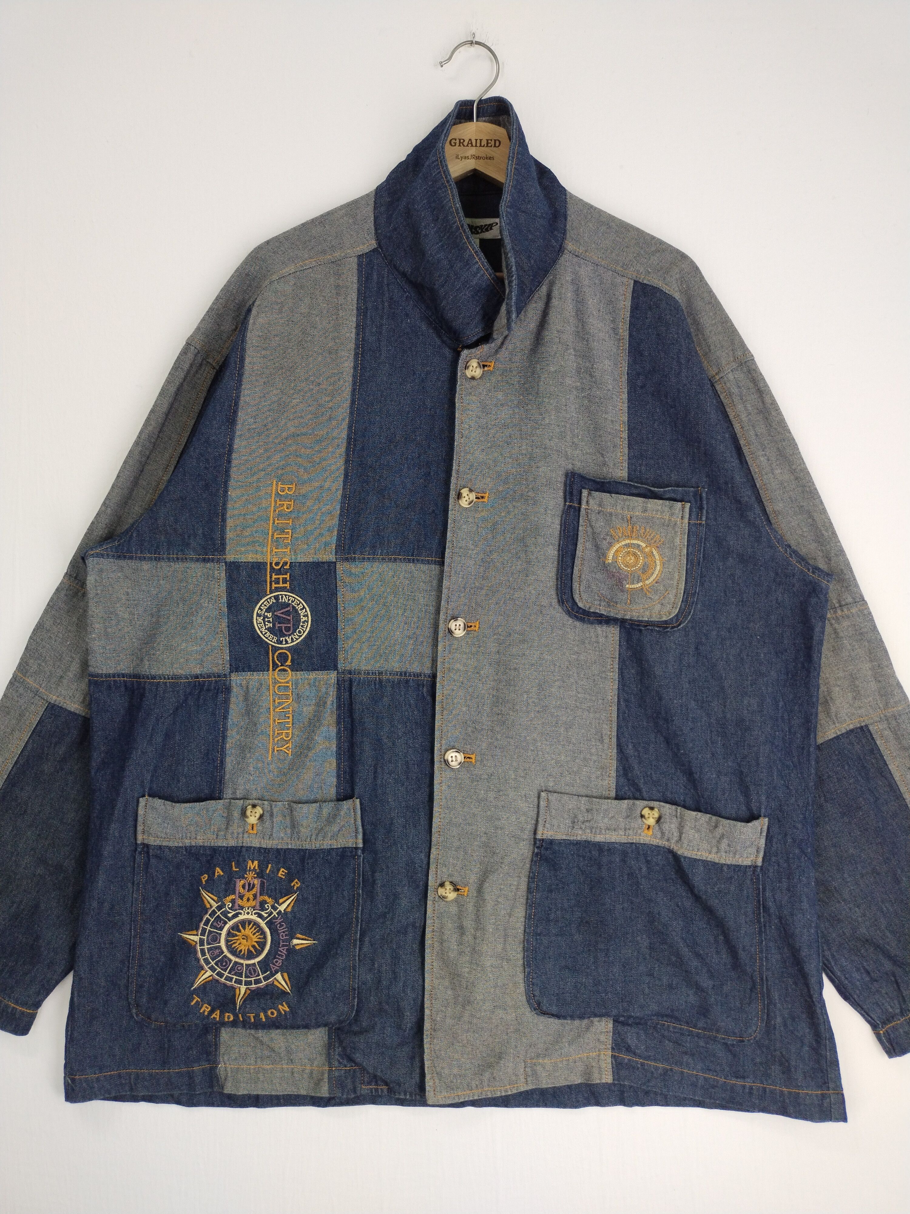 If Six Was Nine × Japanese Brand VINTAGE BONSKIP PATCHWORKS DENIM COAT AQUATRICK Size US XL / EU 56 / 4 - 1 Thumbnail