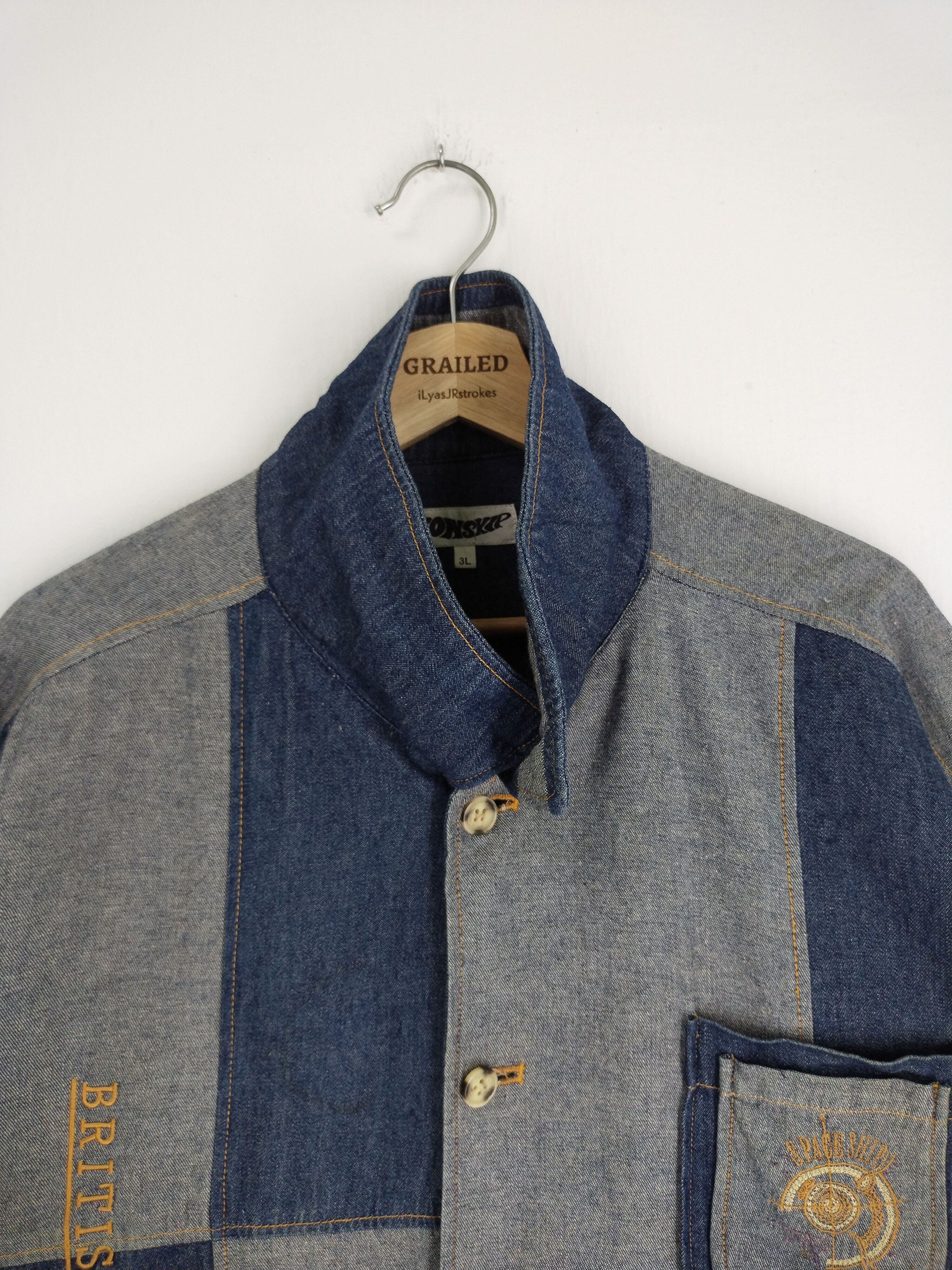 If Six Was Nine × Japanese Brand VINTAGE BONSKIP PATCHWORKS DENIM COAT AQUATRICK Size US XL / EU 56 / 4 - 3 Thumbnail