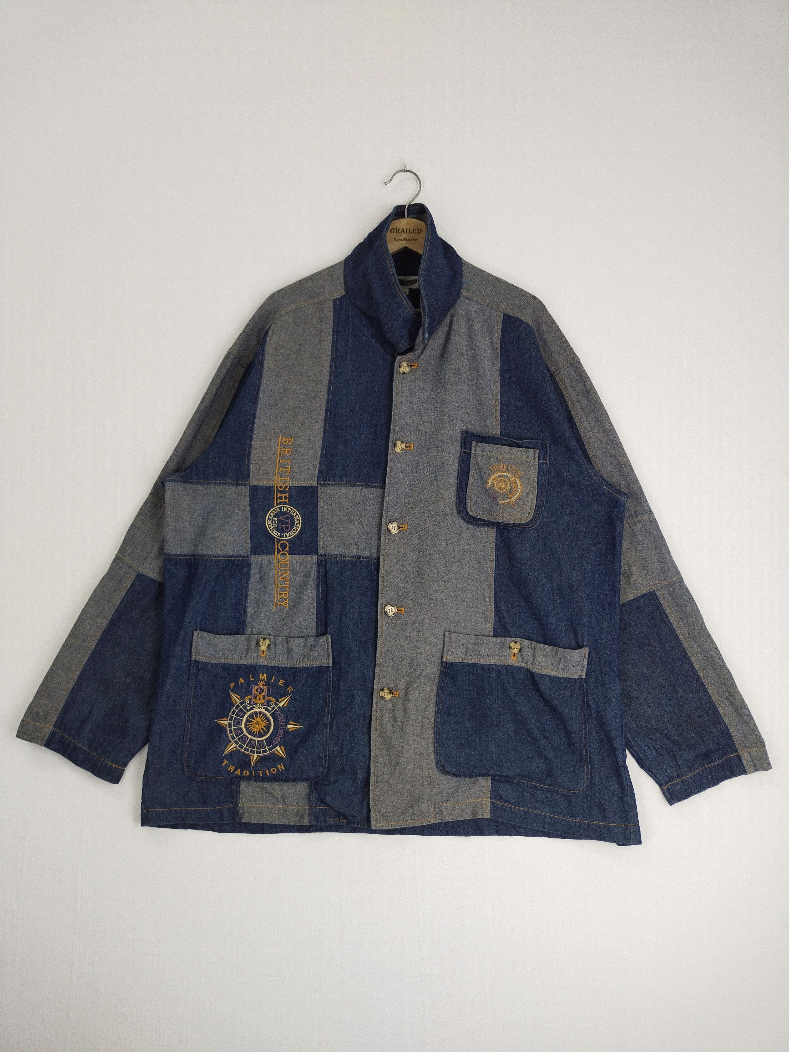 If Six Was Nine × Japanese Brand VINTAGE BONSKIP PATCHWORKS DENIM COAT AQUATRICK Size US XL / EU 56 / 4 - 2 Thumbnail