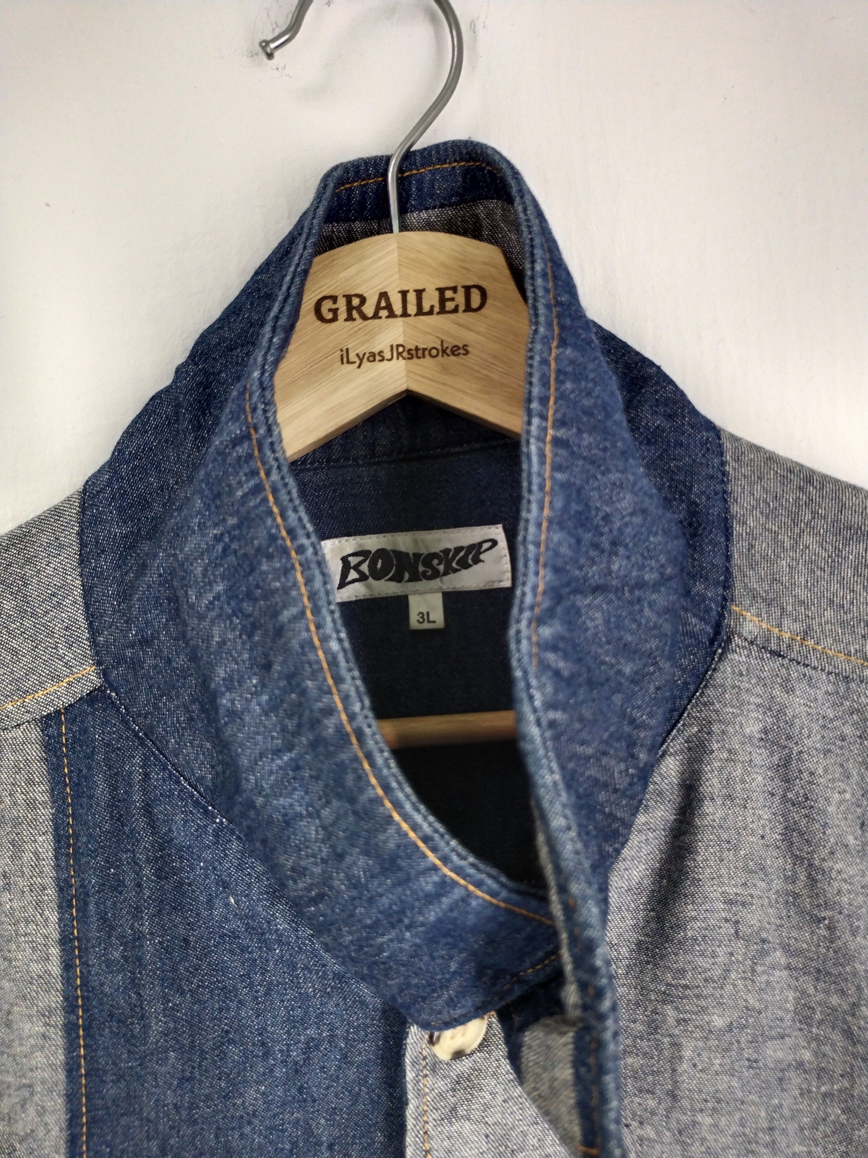 If Six Was Nine × Japanese Brand VINTAGE BONSKIP PATCHWORKS DENIM COAT AQUATRICK Size US XL / EU 56 / 4 - 14 Thumbnail