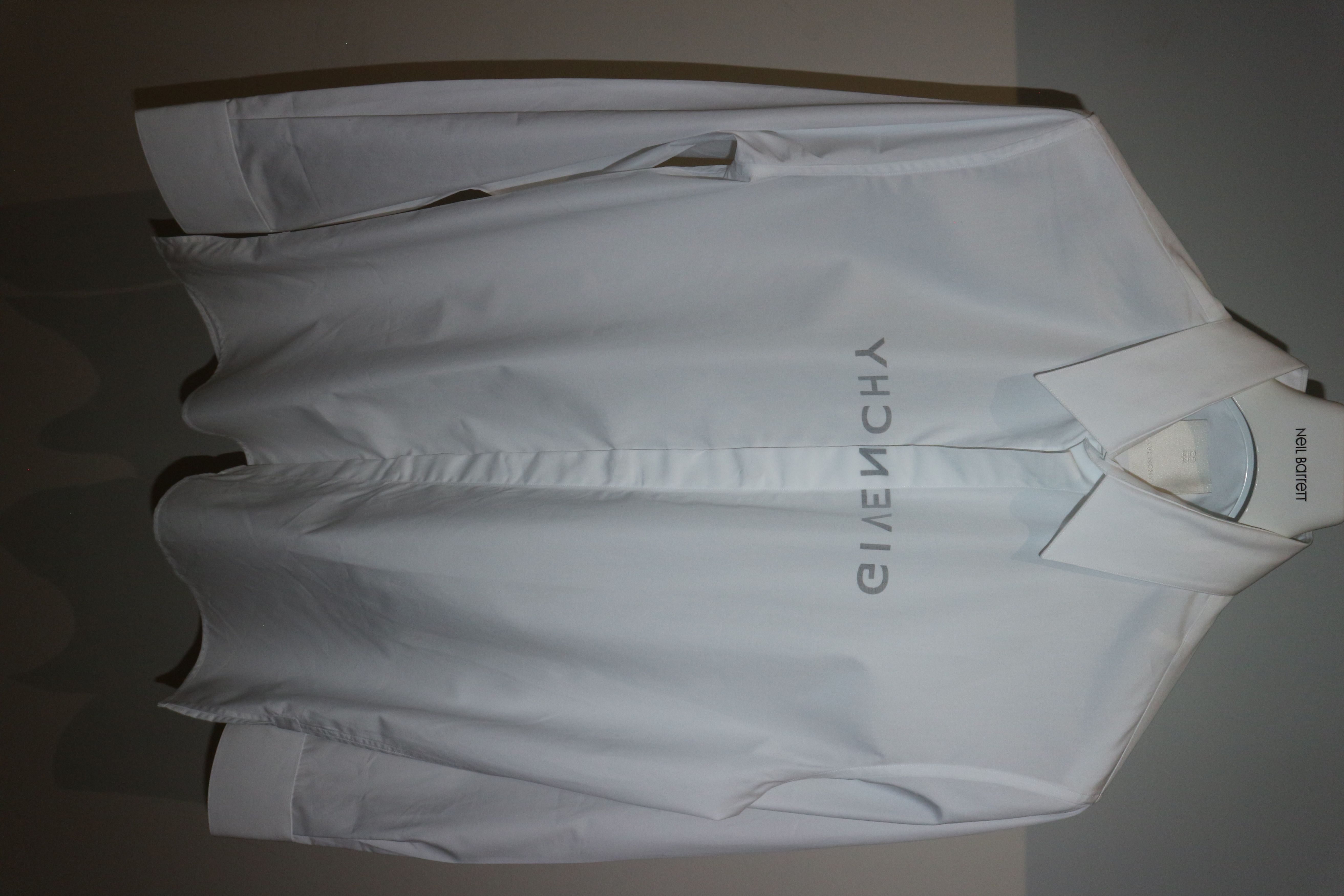 image of Givenchy Reverse Logo Print Shirt in White, Men's (Size Large)