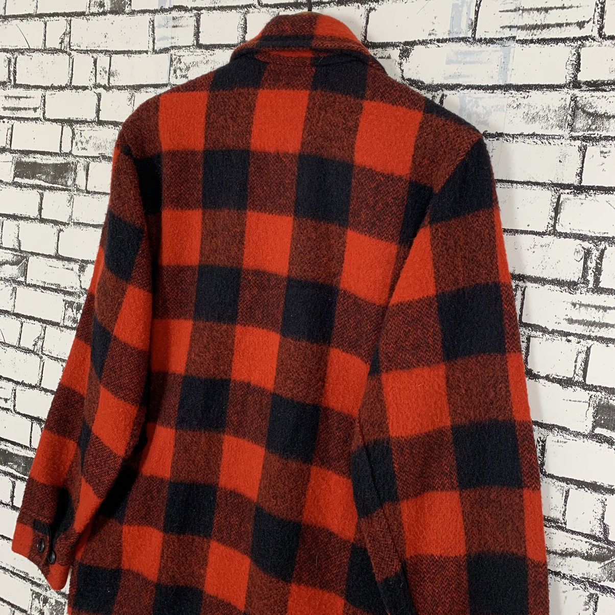 Vintage 60/70S VINTAGE RED CHECKED FLANEL ZIP SHIRT WOOL Size US M / EU 48-50 / 2 - 9 Thumbnail