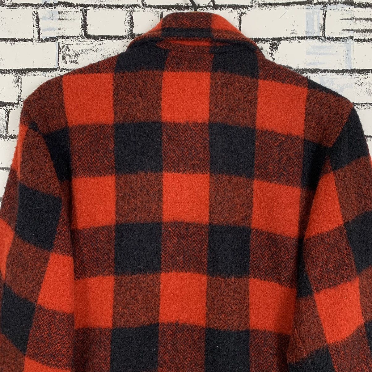 Vintage 60/70S VINTAGE RED CHECKED FLANEL ZIP SHIRT WOOL Size US M / EU 48-50 / 2 - 7 Thumbnail