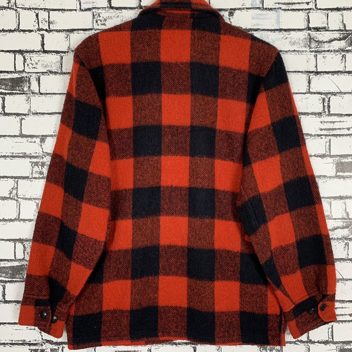 Vintage 60/70S VINTAGE RED CHECKED FLANEL ZIP SHIRT WOOL Size US M / EU 48-50 / 2 - 8 Thumbnail
