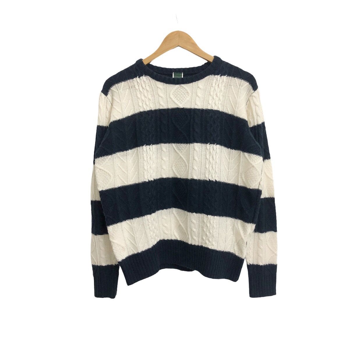 image of Kurt Lifestyle Base Control Knit Crewneck Sweater in Blue White Cream, Men's (Size Medium)
