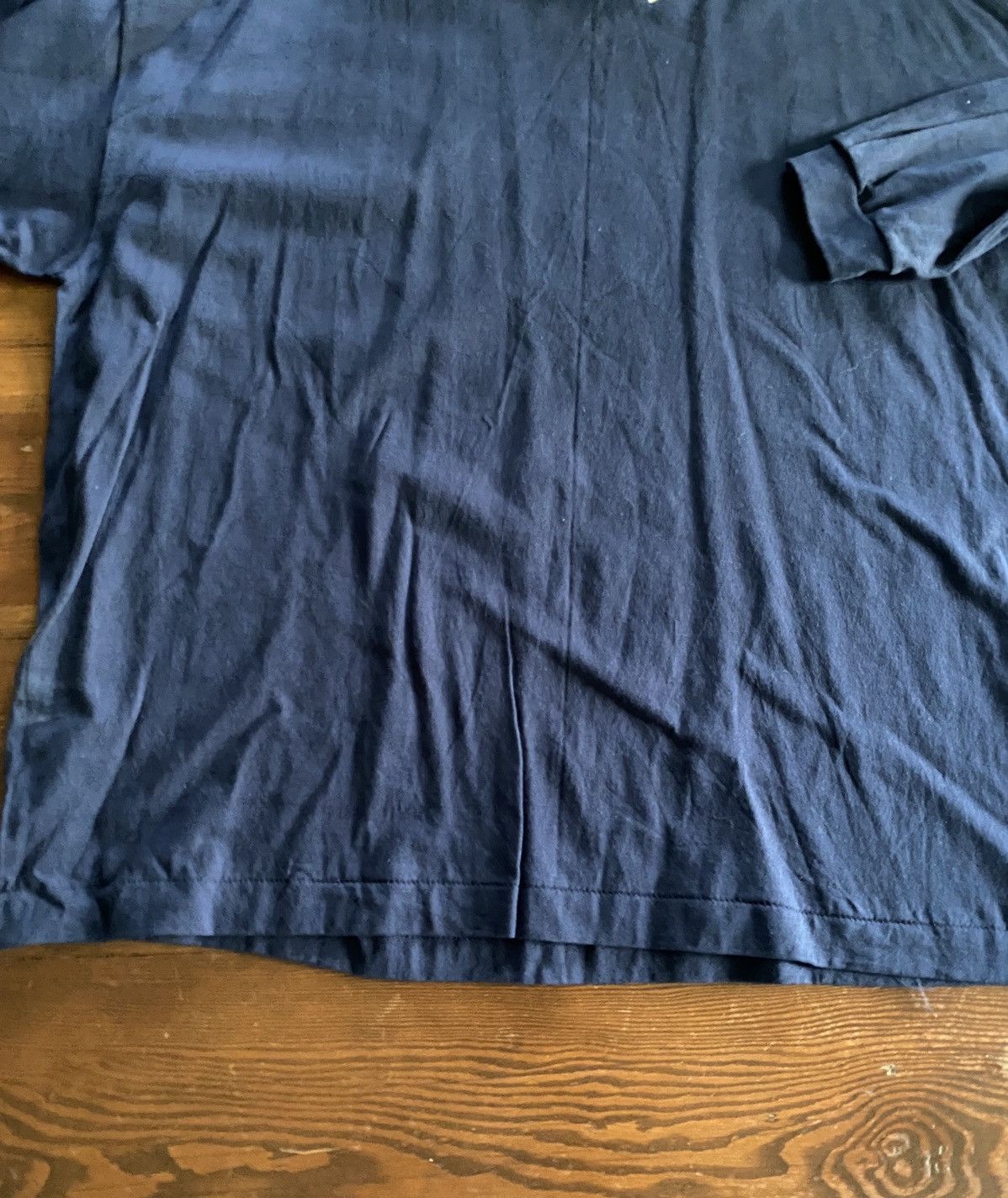 Basic Editions Vintage NWT 90’s Navy Blank Single Stitch Long Sleeve Tee Size US XL / EU 56 / 4 - 10 Thumbnail