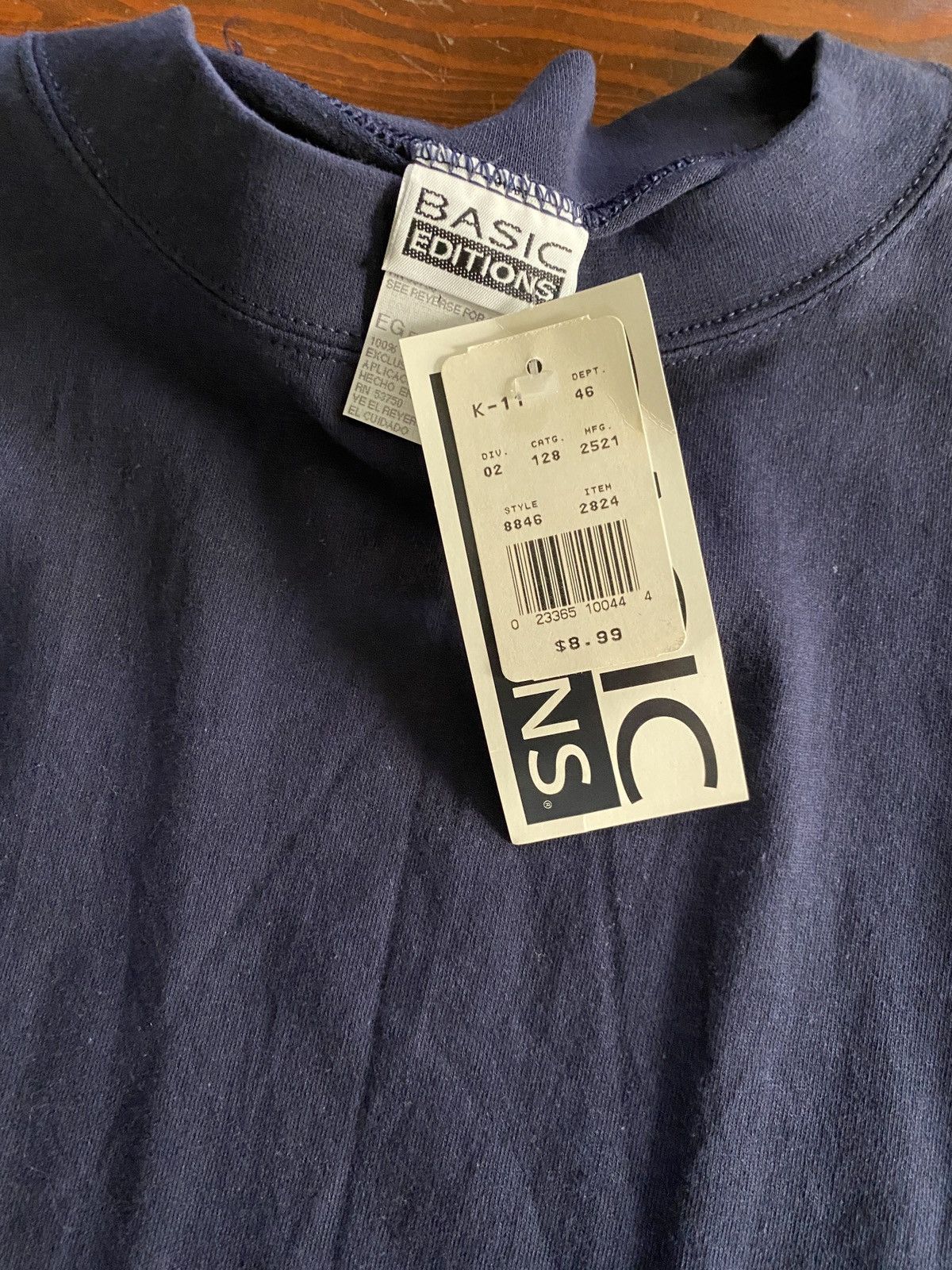 Basic Editions Vintage NWT 90’s Navy Blank Single Stitch Long Sleeve Tee Size US XL / EU 56 / 4 - 2 Thumbnail