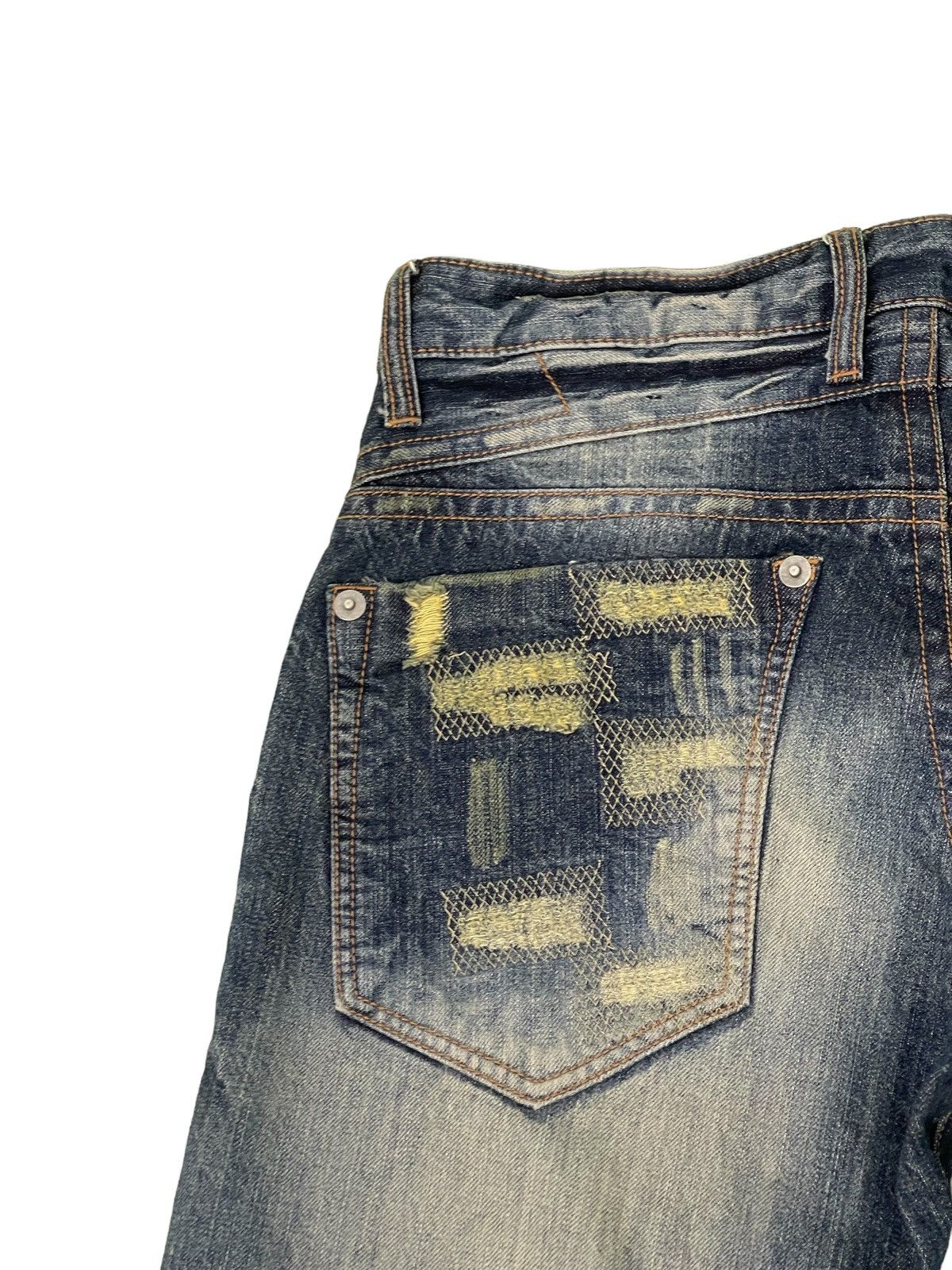 Japanese Brand Patchwork Damage Boro Jeans Urban Craft Regular 1🟦8 Size US 34 / EU 50 - 21 Thumbnail
