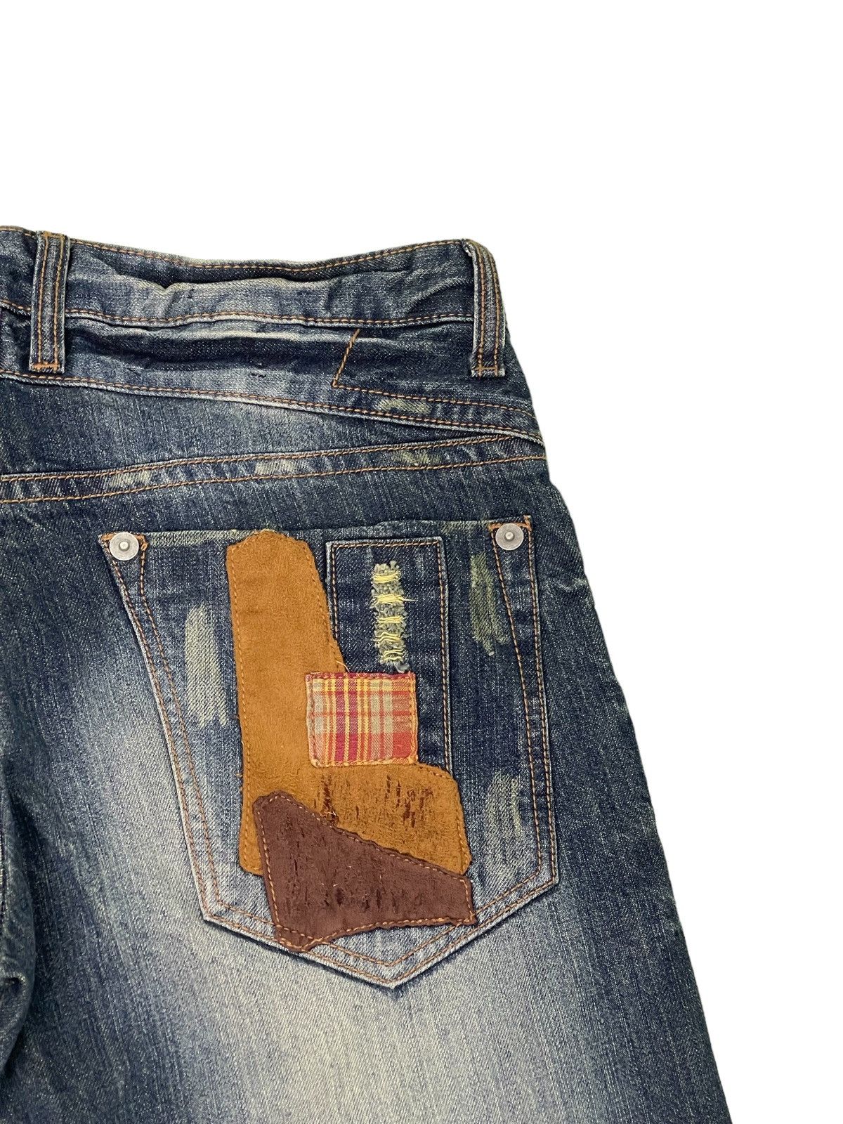 Japanese Brand Patchwork Damage Boro Jeans Urban Craft Regular 1🟦8 Size US 34 / EU 50 - 20 Thumbnail