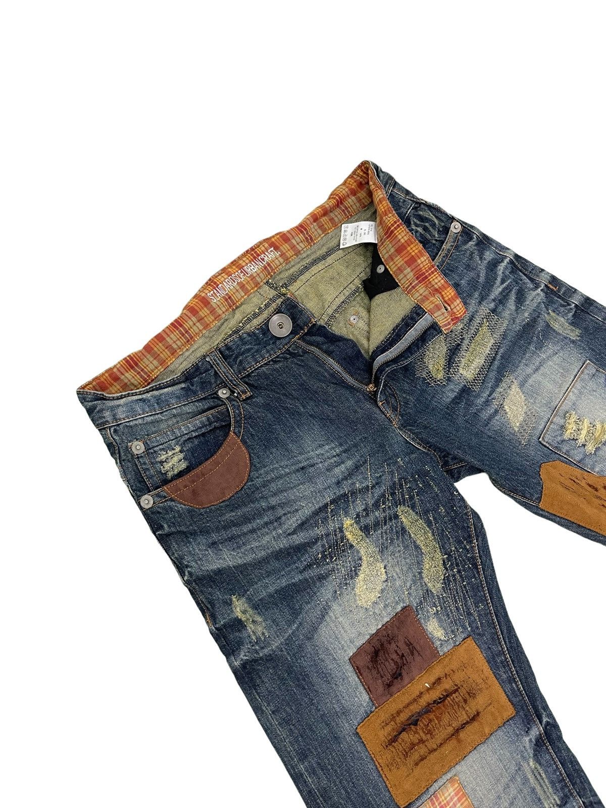 Japanese Brand Patchwork Damage Boro Jeans Urban Craft Regular 1🟦8 Size US 34 / EU 50 - 11 Thumbnail