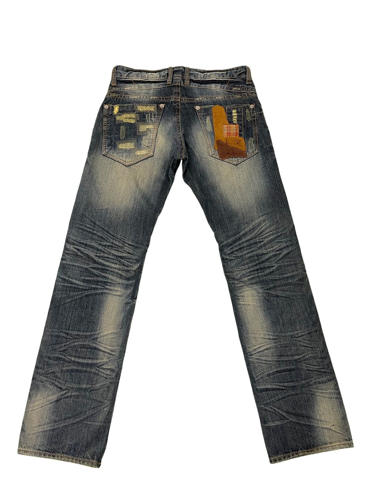 Japanese Brand Patchwork Damage Boro Jeans Urban Craft Regular 1🟦8 Size US 34 / EU 50 - 12 Thumbnail
